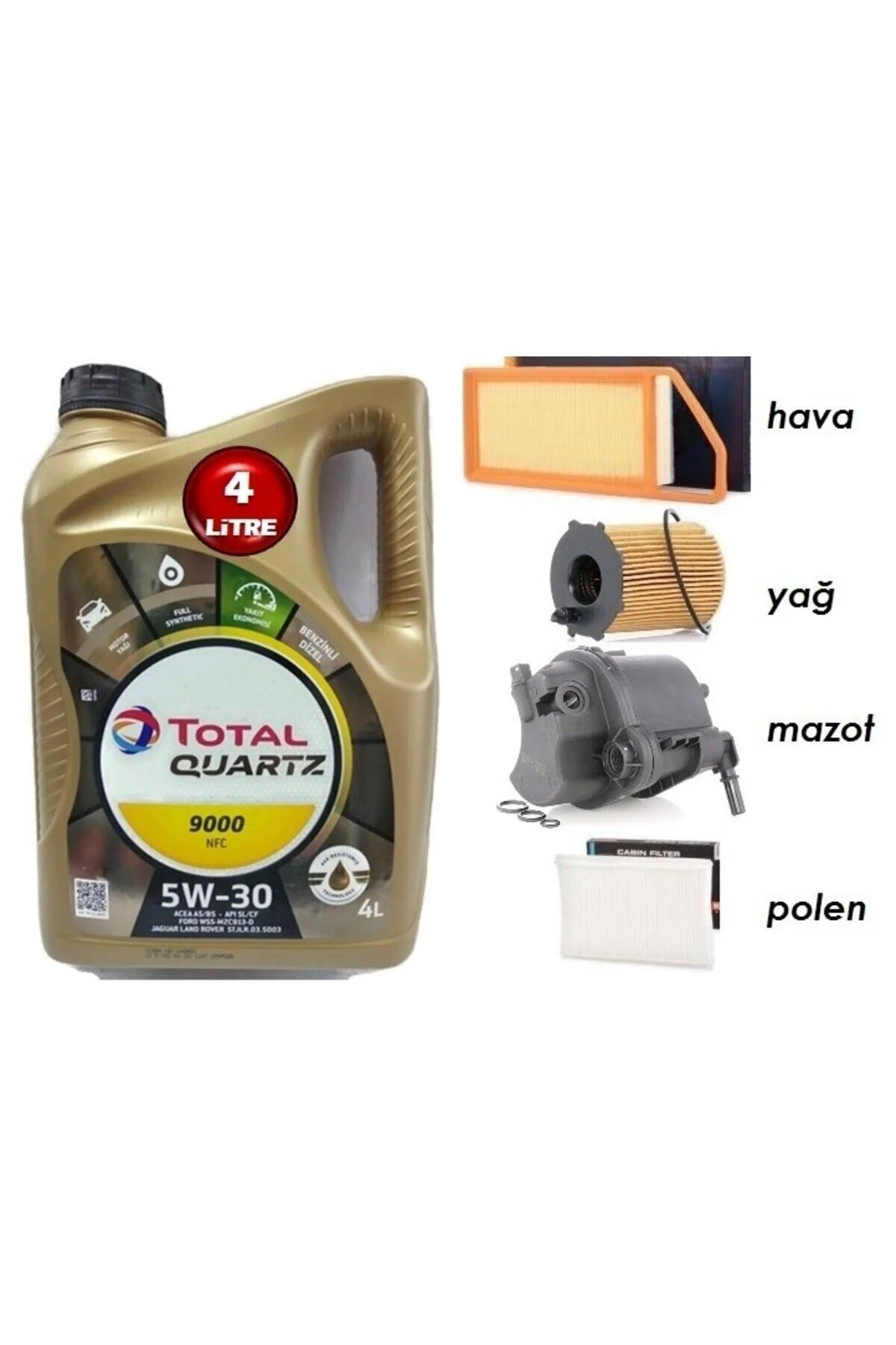 Citroen C3 1.4 Dizel 8 Valf Yağ Bakım 5li Set 5w30 Citroen C3 1.4 Dizel 8 Valf Yağ Bakım 5li Set 5w30