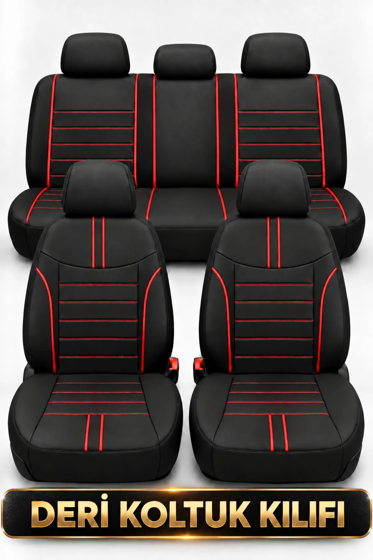 Citroen C3 2009 ve Sonrası Uyumlu Colorline Sport Deri Siyah - Kırmızı Koltuk Kılıfı Citroen C3 2009 ve Sonrası Uyumlu Colorline Sport Deri Siyah - Kırmızı Koltuk Kılıfı