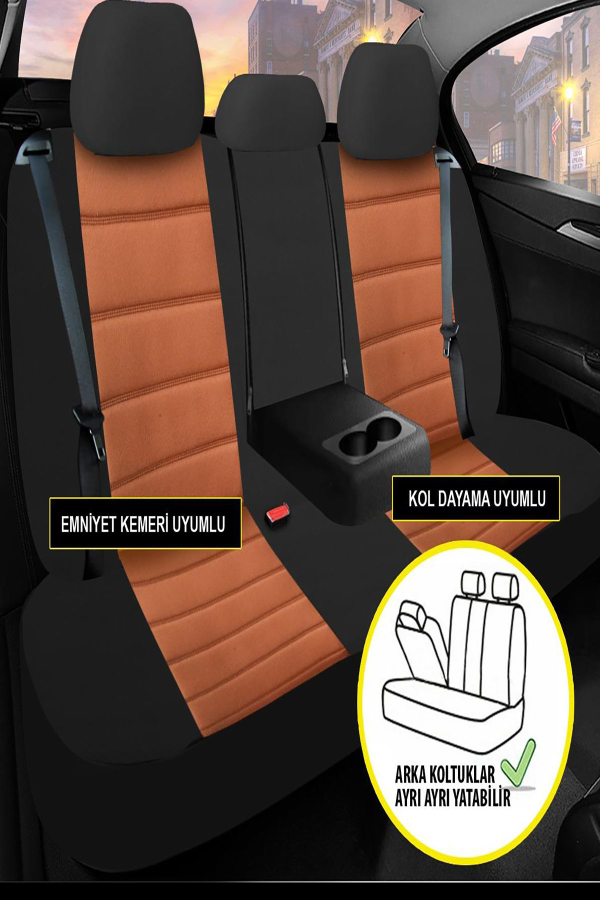 CITROEN C3 2010-2017Uyumlu Oto Koltuk Kılıfı Mirage Serisi - Taba