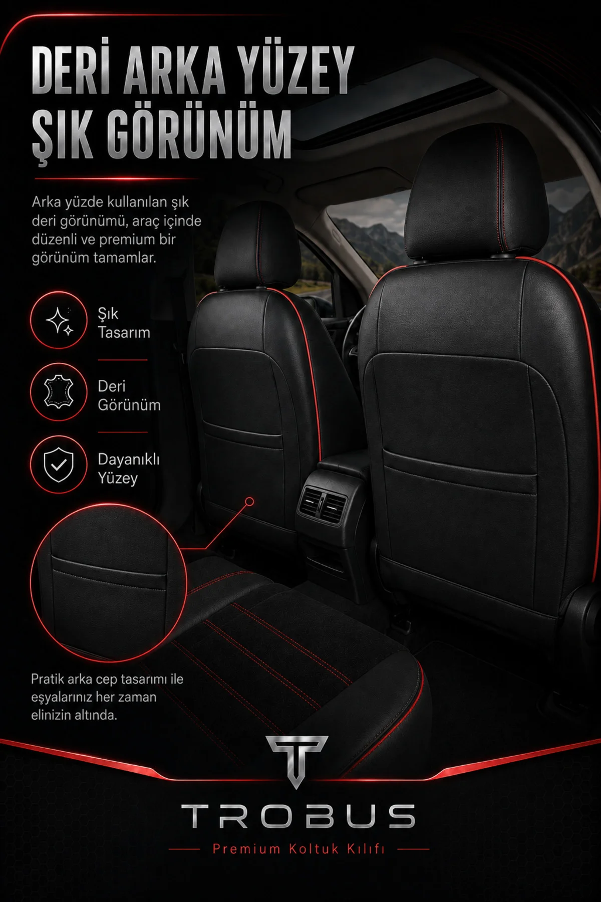 Citroen C3 Aircross 2017+ Uyumlu Nova Serisi Tay Tüyü Bel Destekli Siyah Kırmızı Fiyatı, Yorumları ve Özellikleri