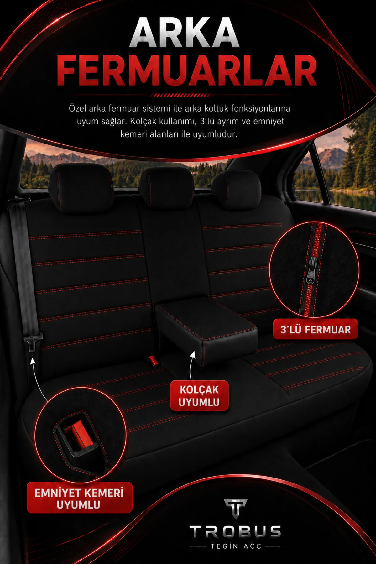 Citroen C3 Aircross 2017+ Uyumlu Nova Serisi Tay Tüyü Bel Destekli Siyah Kırmızı Fiyatı, Yorumları ve Özellikleri