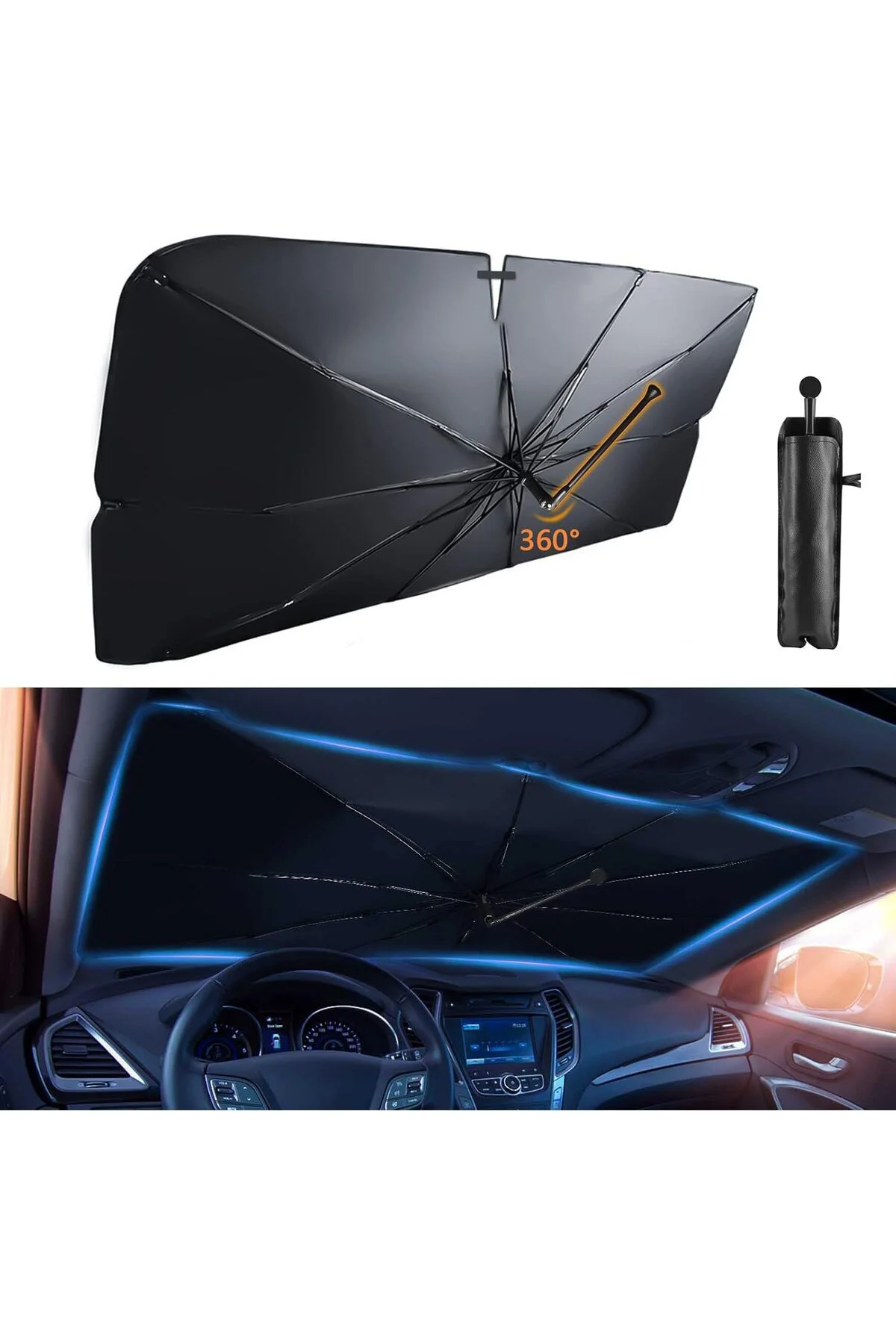 Citroen C3 Aircross, Peugeot 3008, Skoda Kamiq, Seat Ateca, Hyundai Kona Uyumlu Oto Şemsiye