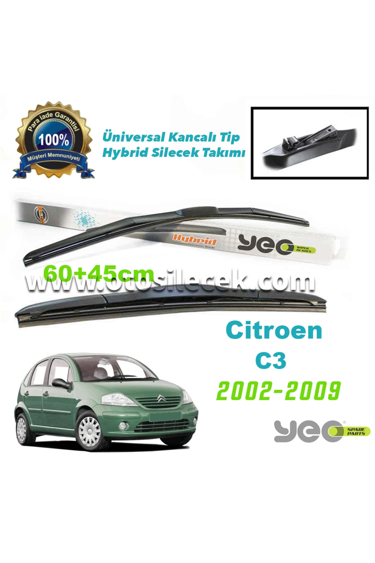 CİTROEN C3 HYBRİD SİLECEK TAKIMI YEO 2002-2009