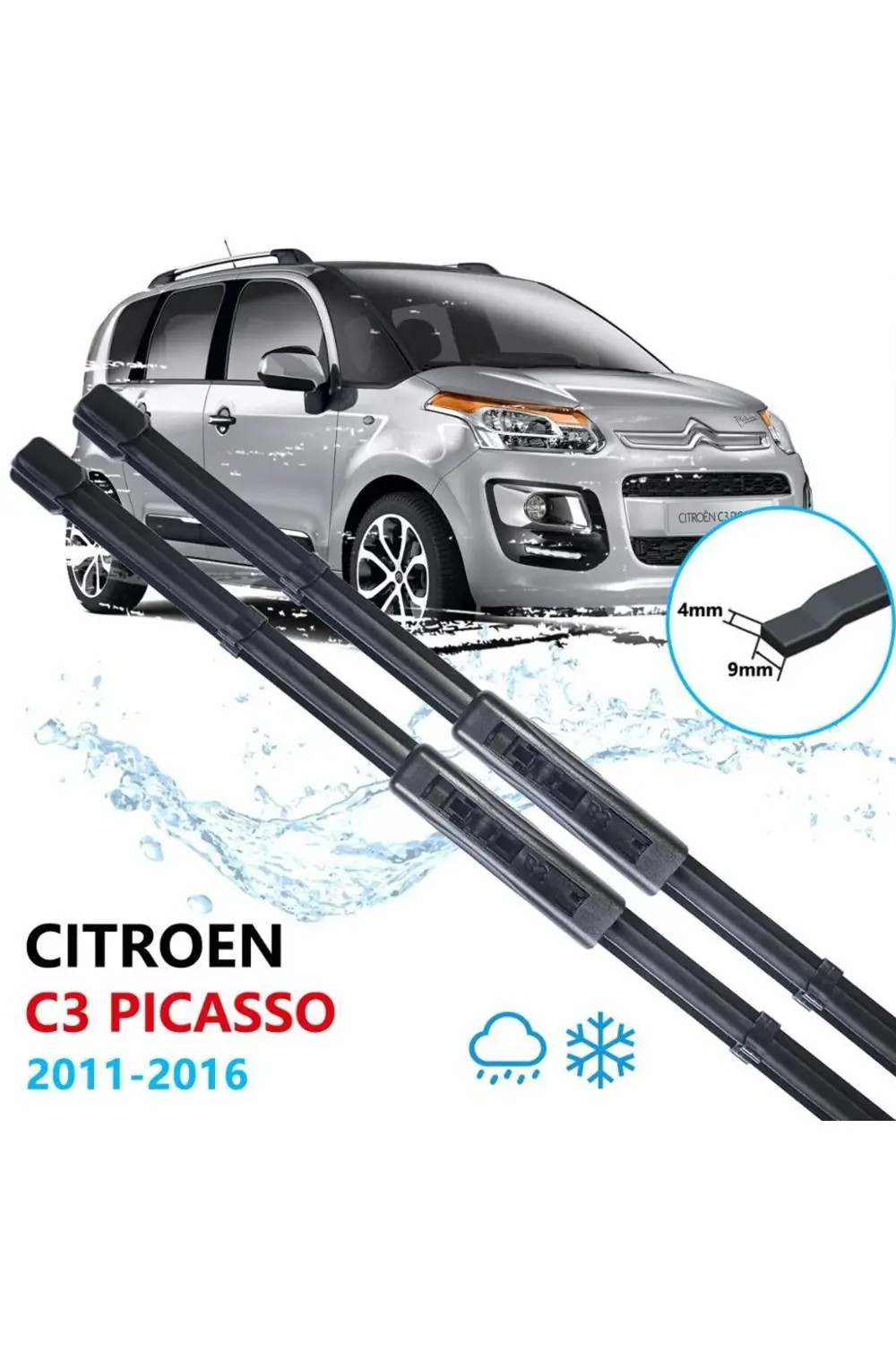 Citroen C3 Picasso Uyumlu Ön Cam Silecek Süpürgesi Takımı 2011-20