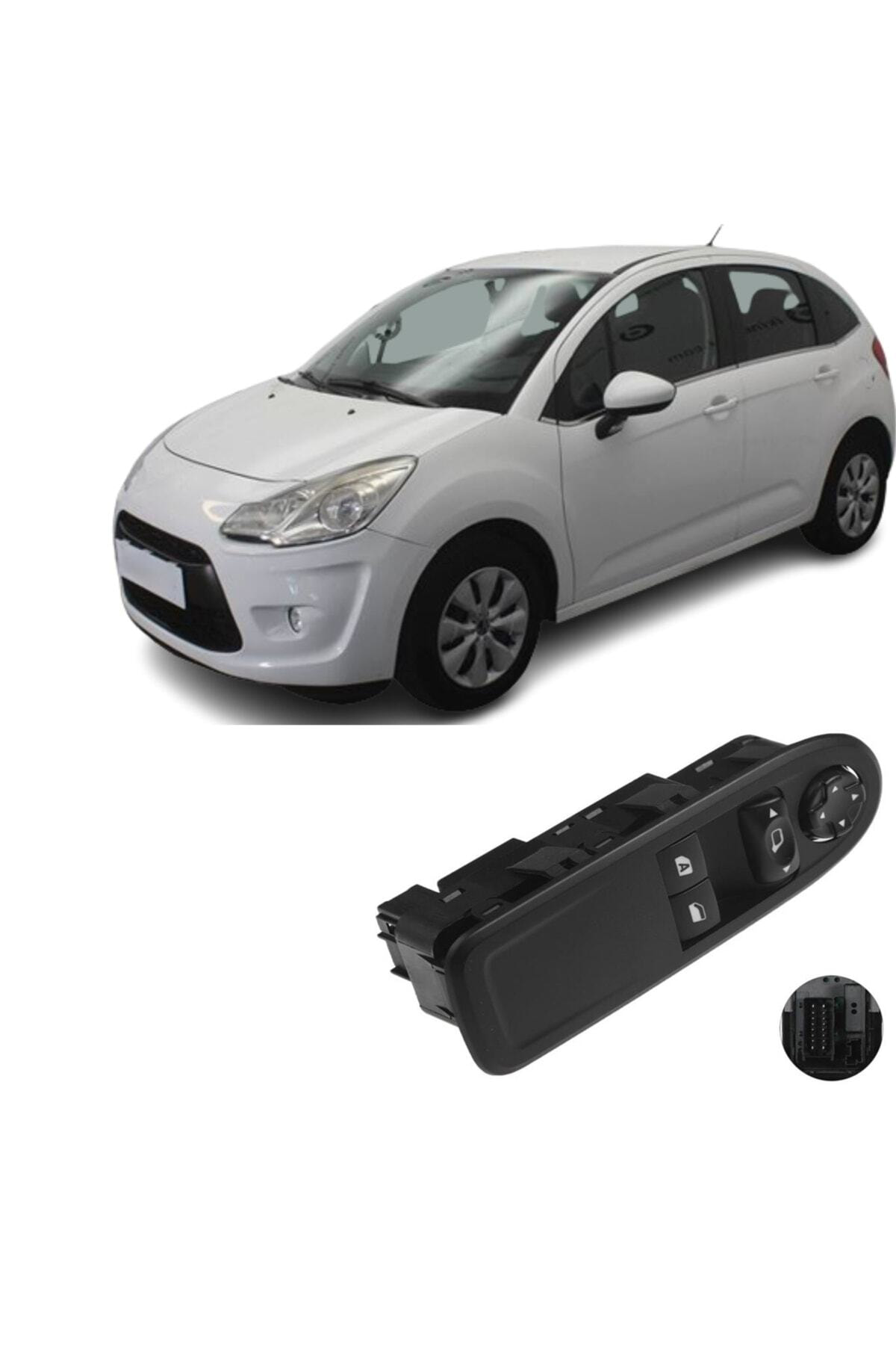 Mcar Citroen C3 Sol Ön Çiftli Cam Düğmesi Anahtarı Tek Auto 2011--2014