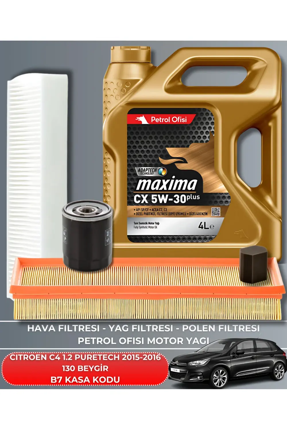 CITROEN C4 1.2 PURETECH 2015-2016 130 BEYGİR FİLTRE - YAG BAKIM S