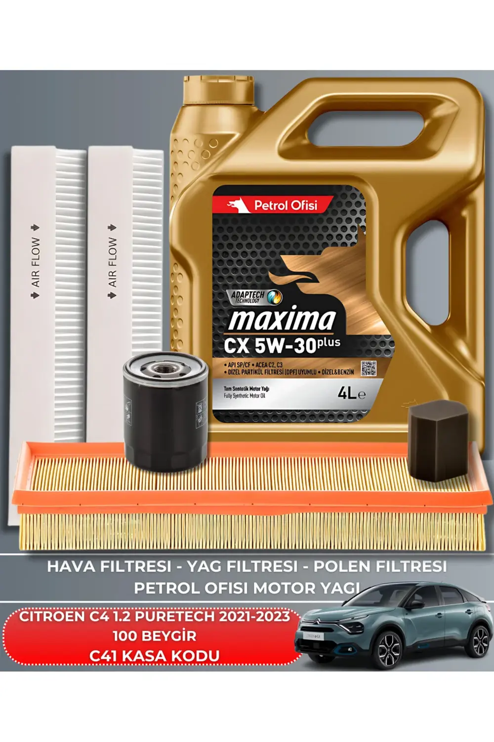 CITROEN C4 1.2 PURETECH 2021-2022-2023 100 BEYGİR FİLTRE - YAG BA