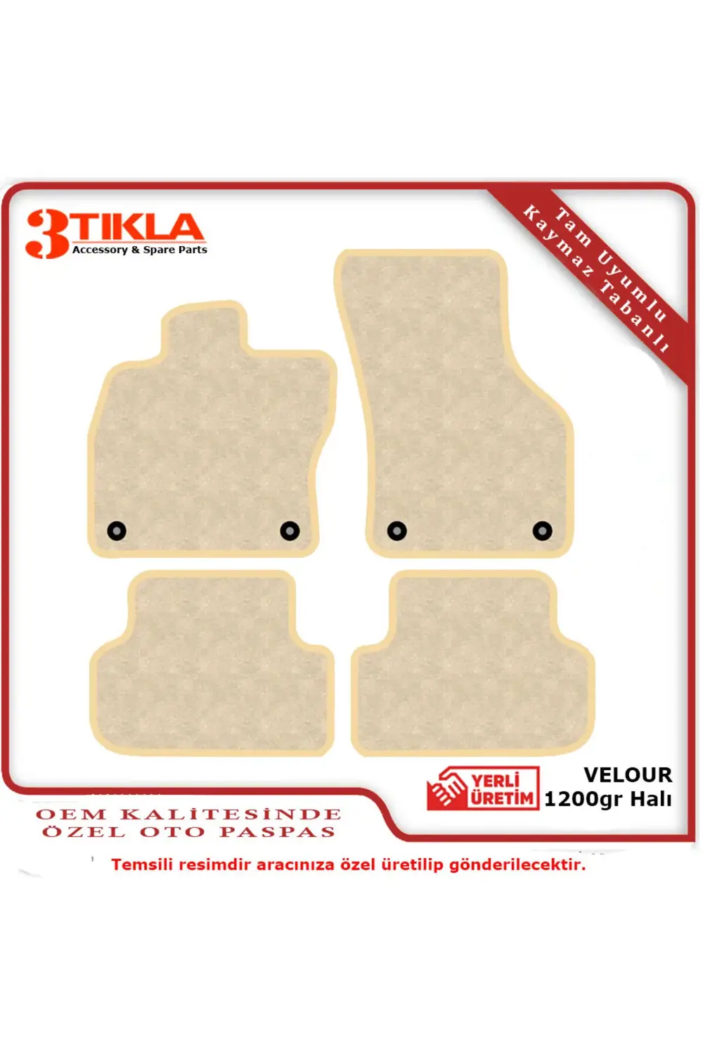 Citroen C4 2004-2010 Halı Paspas Seti bej