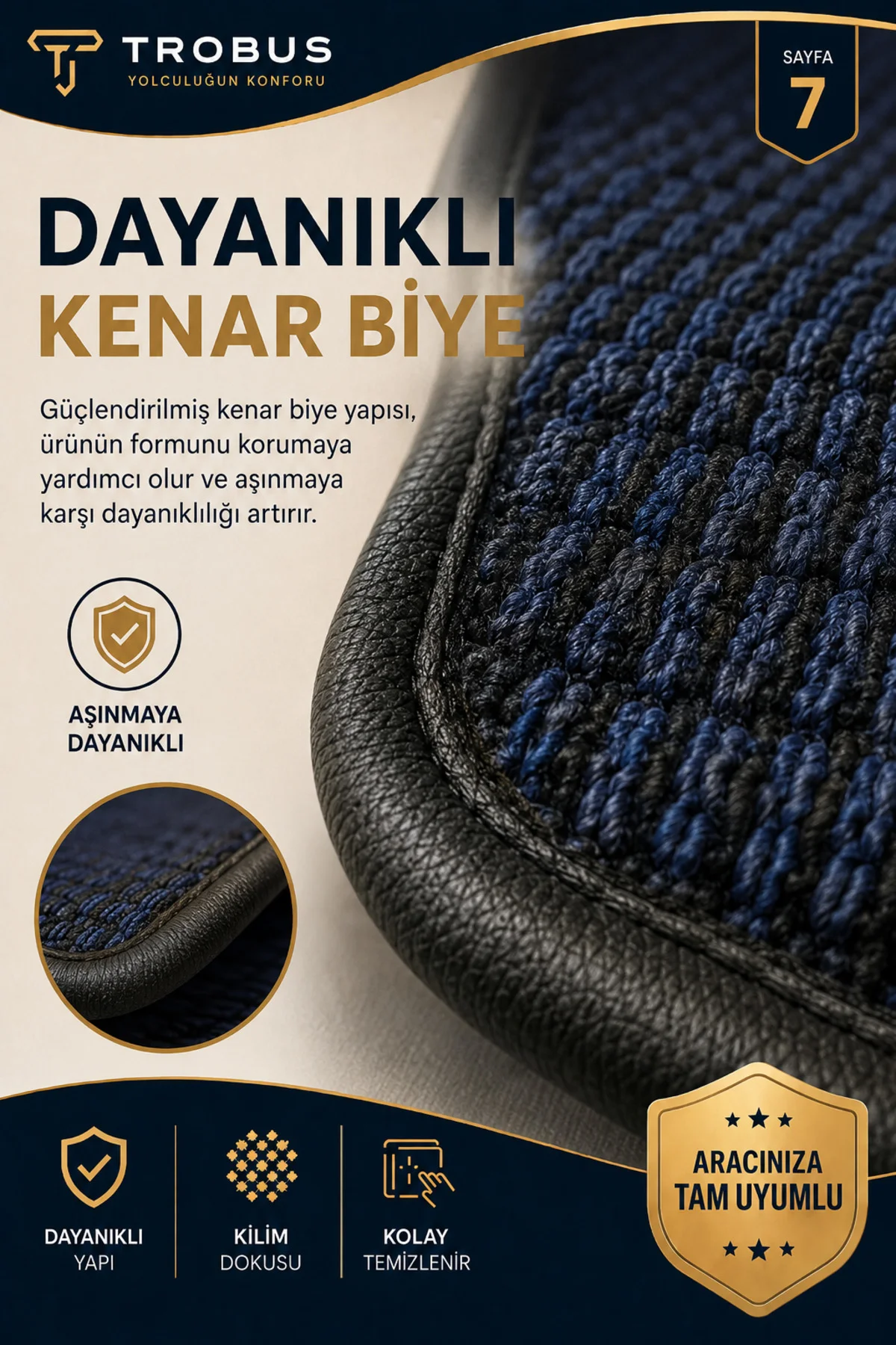 Citroen C4 2011-2018 Uyumlu Örme 3 Parça Oto Koltuk Minderi Terletmez Kaymaz Taban Lacivert - Siyah Fiyatı, Yorumları ve Özellikleri
