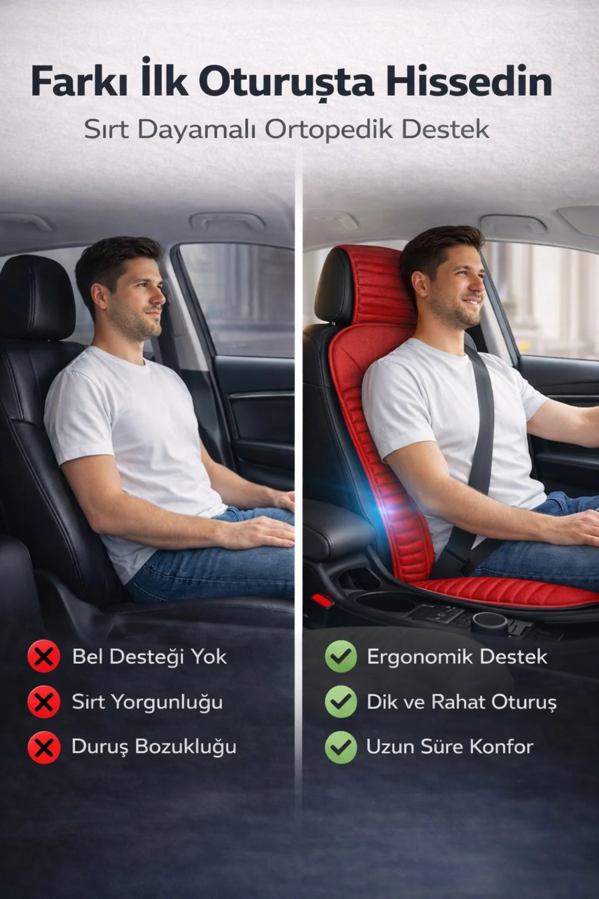 Citroen C4 2020 ve Sonrası Uyumlu Vento Serisi Kırmızı 2'li Minder Seti