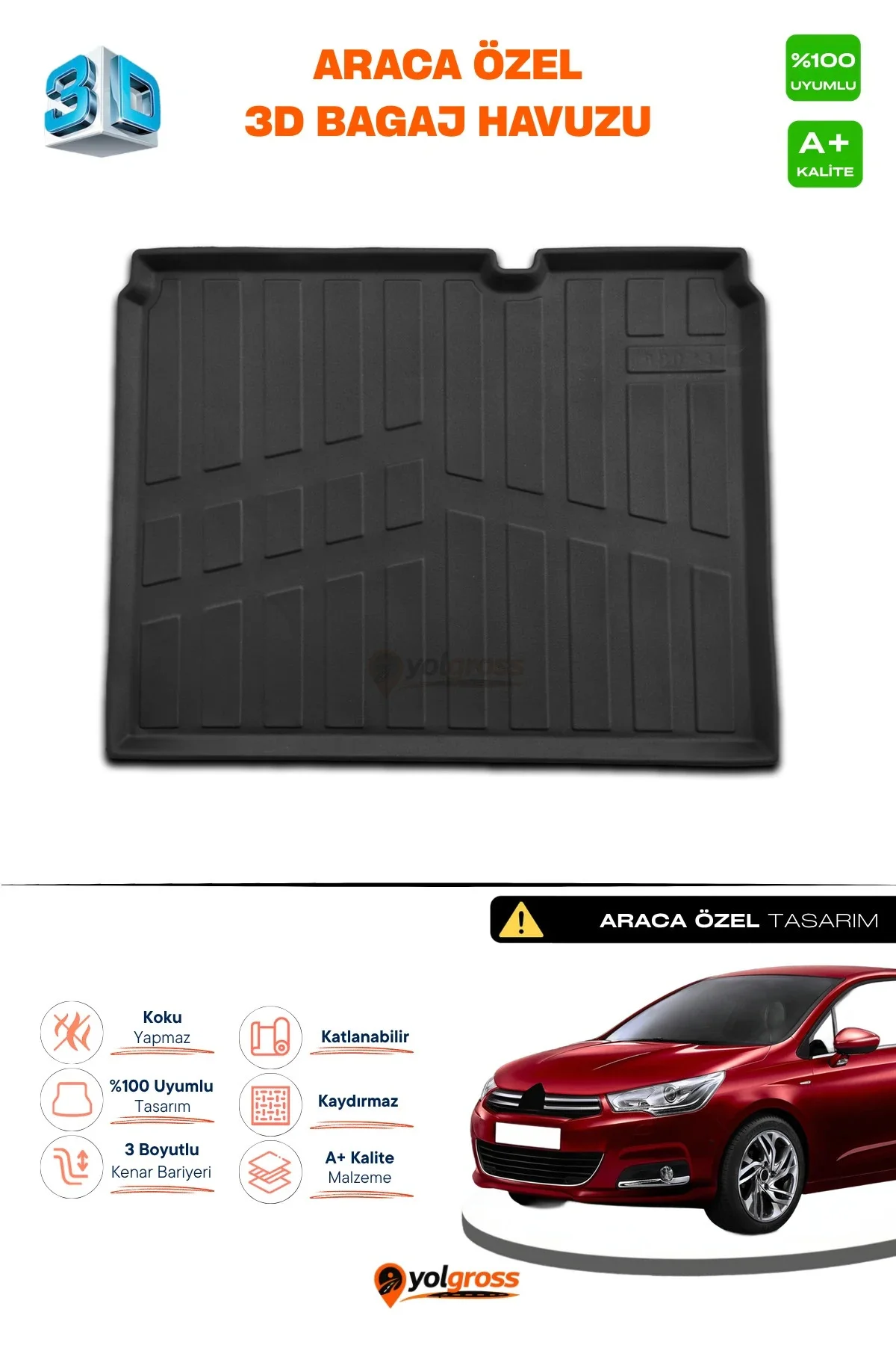 Citroen C4 3D Pro Bagaj Havuzu 2010-2018 A+ Kalite