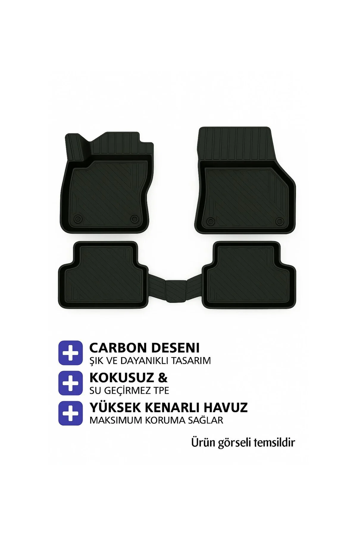 Citroen C4 Mhev 2024 Sonrası Origins Siyah 3D Havuzlu Paspas