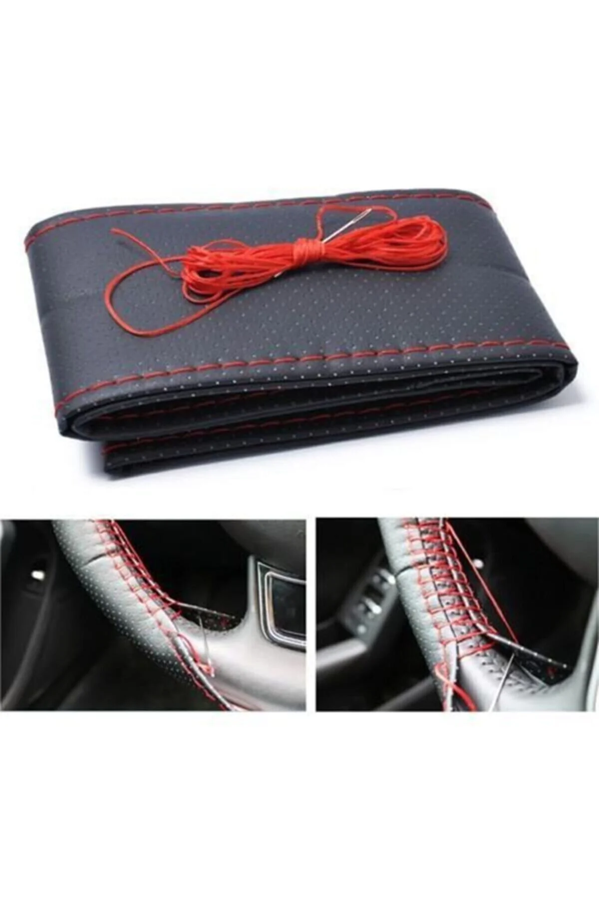 Citroen C4 Picasso 2007-2010 Uyumlu Kırmızı Dikişli Deri Dikme Direksiyon Kılıfı Yastık Citroen C4 Picasso 2007-2010 Uyumlu Kırmızı Dikişli Deri Dikme Direksiyon Kılıfı Yastık