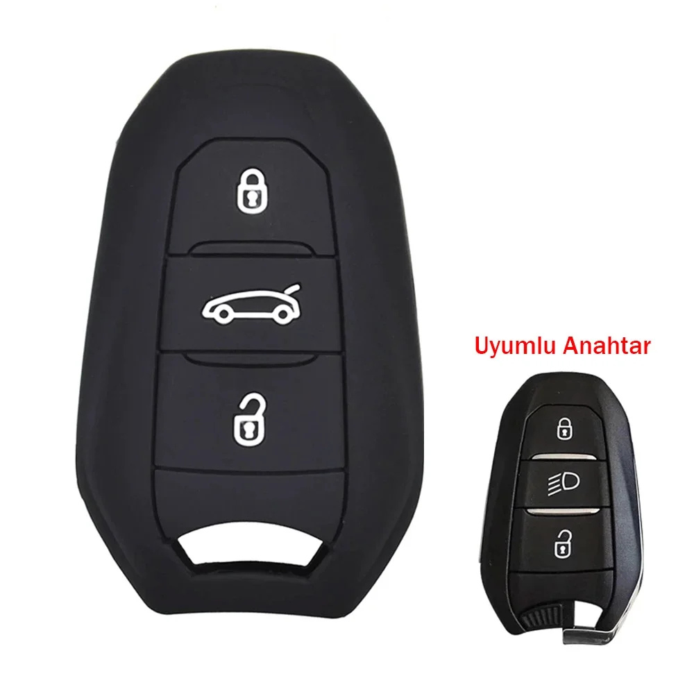 Citroen C4 Picasso DS3 DS4 DS5 DS6 Uyumlu Silikon Oto Anahtar Kumanda Kabı Kılıf Siyah Citroen C4 Picasso DS3 DS4 DS5 DS6 Uyumlu Silikon Oto Anahtar Kumanda Kabı Kılıf Siyah