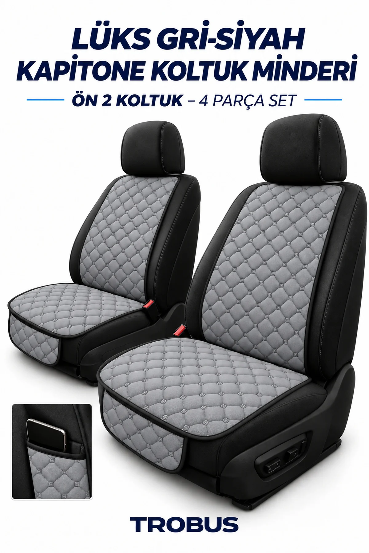 Citroen C4 X 2022+ Kapitone Kumaş Koltuk Minderi Ön İkili 4 Parça Gri Siyah Citroen C4 X 2022+ Kapitone Kumaş Koltuk Minderi Ön İkili 4 Parça Gri Siyah
