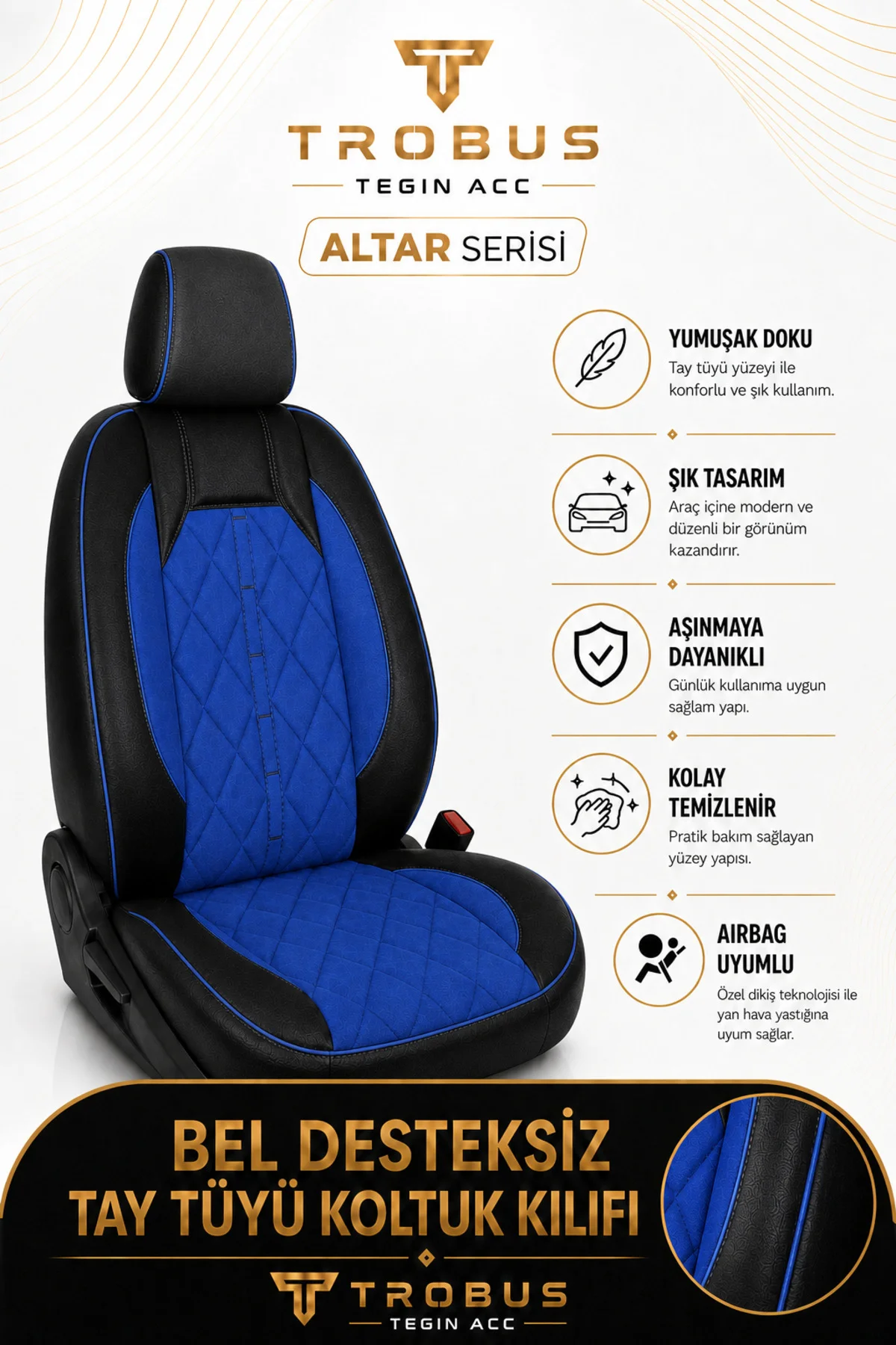 Citroen C4 X 2022+ Uyumlu Altar Serisi Tay Tüyü Gri Siyah Premium Koltuk Kılıfı