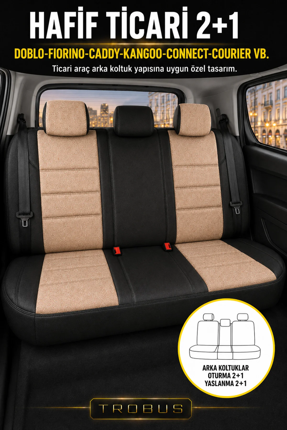 Citroen C5 2008-2017 Uyumlu Lion Serisi 2+1 Ticari Tay Tüyü Bej Siyah Bej Koltuk Kılıfı Fiyatı, Yorumları ve Özellikleri