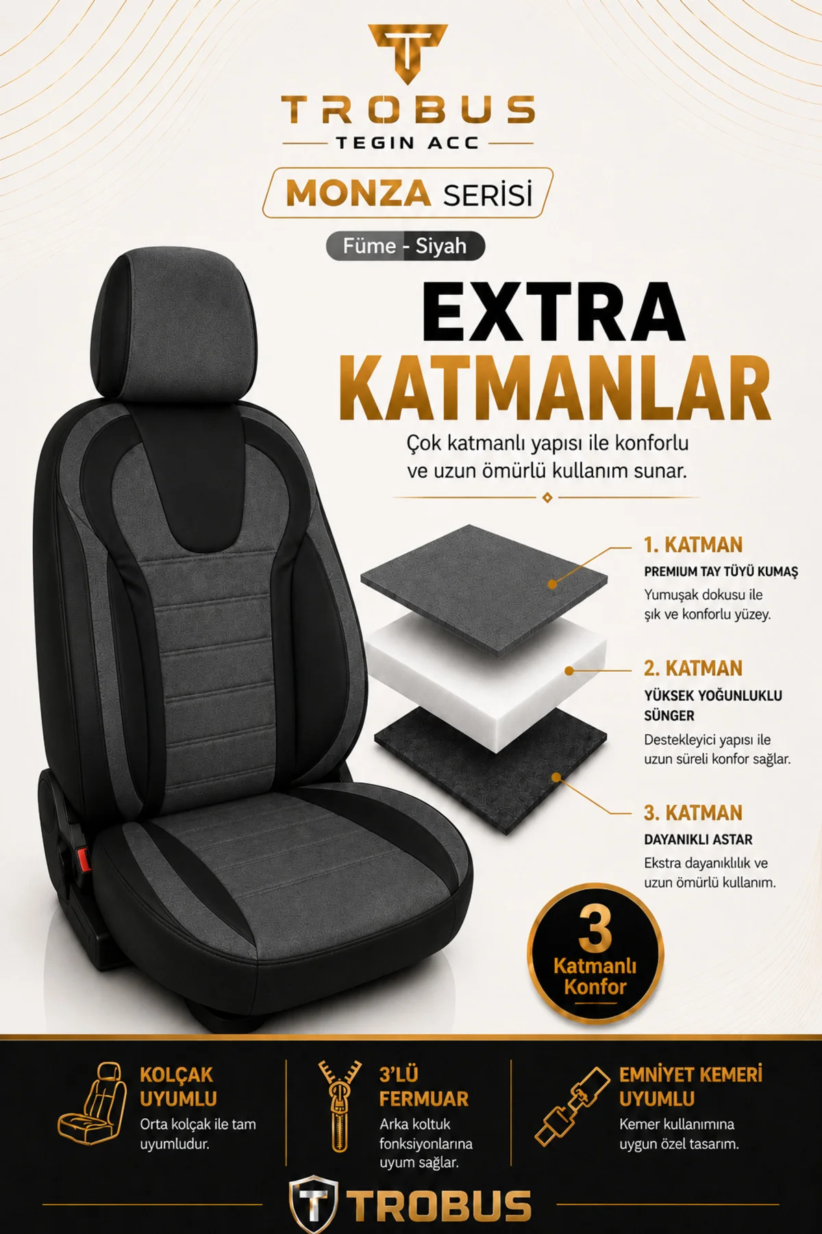 Citroen C5 2008-2017 Uyumlu Monza Serisi Sport Tay Tüyü Kadife Füme Siyah Koltuk Kılıfı Citroen C5 2008-2017 Uyumlu Monza Serisi Sport Tay Tüyü Kadife Füme Siyah Koltuk Kılıfı