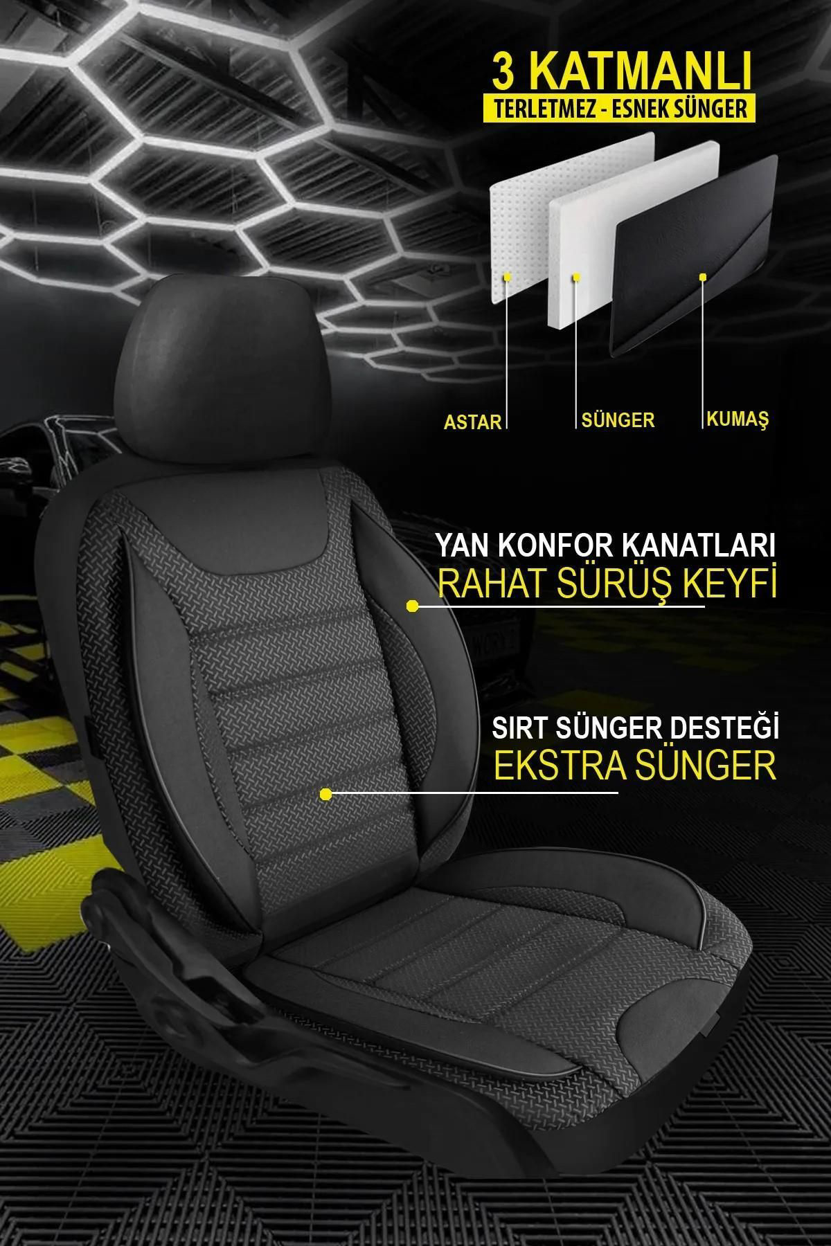 CITROEN C5 2008-2017Uyumlu Oto Koltuk Kılıfı Bronz Serisi - Siyah