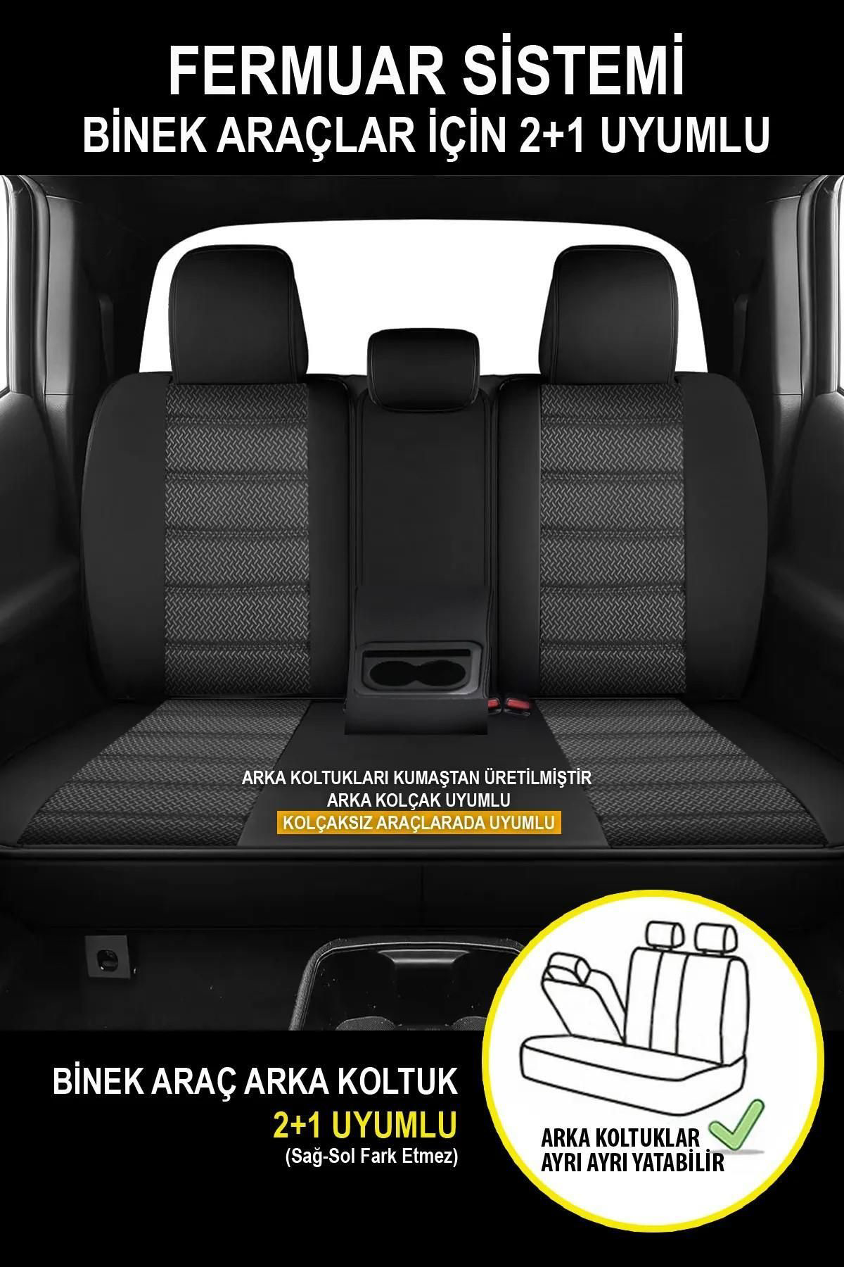 CITROEN C5 2008-2017Uyumlu Oto Koltuk Kılıfı Bronz Serisi - Siyah