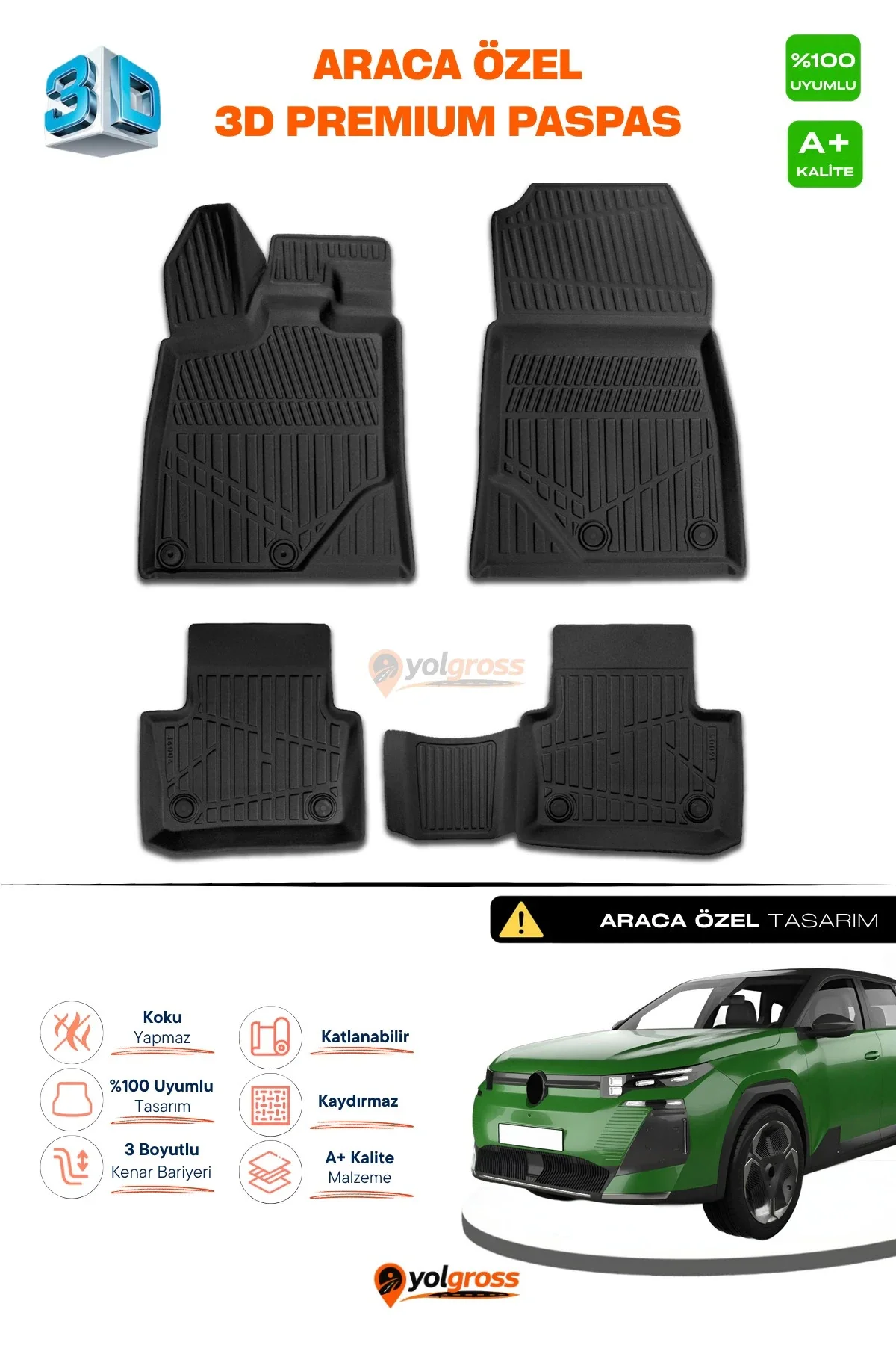 Citroen C5 Aircross 3D Pro Havuzlu Paspas 2026 Üzeri A+ Kalite Citroen C5 Aircross 3D Pro Havuzlu Paspas 2026 Üzeri A+ Kalite