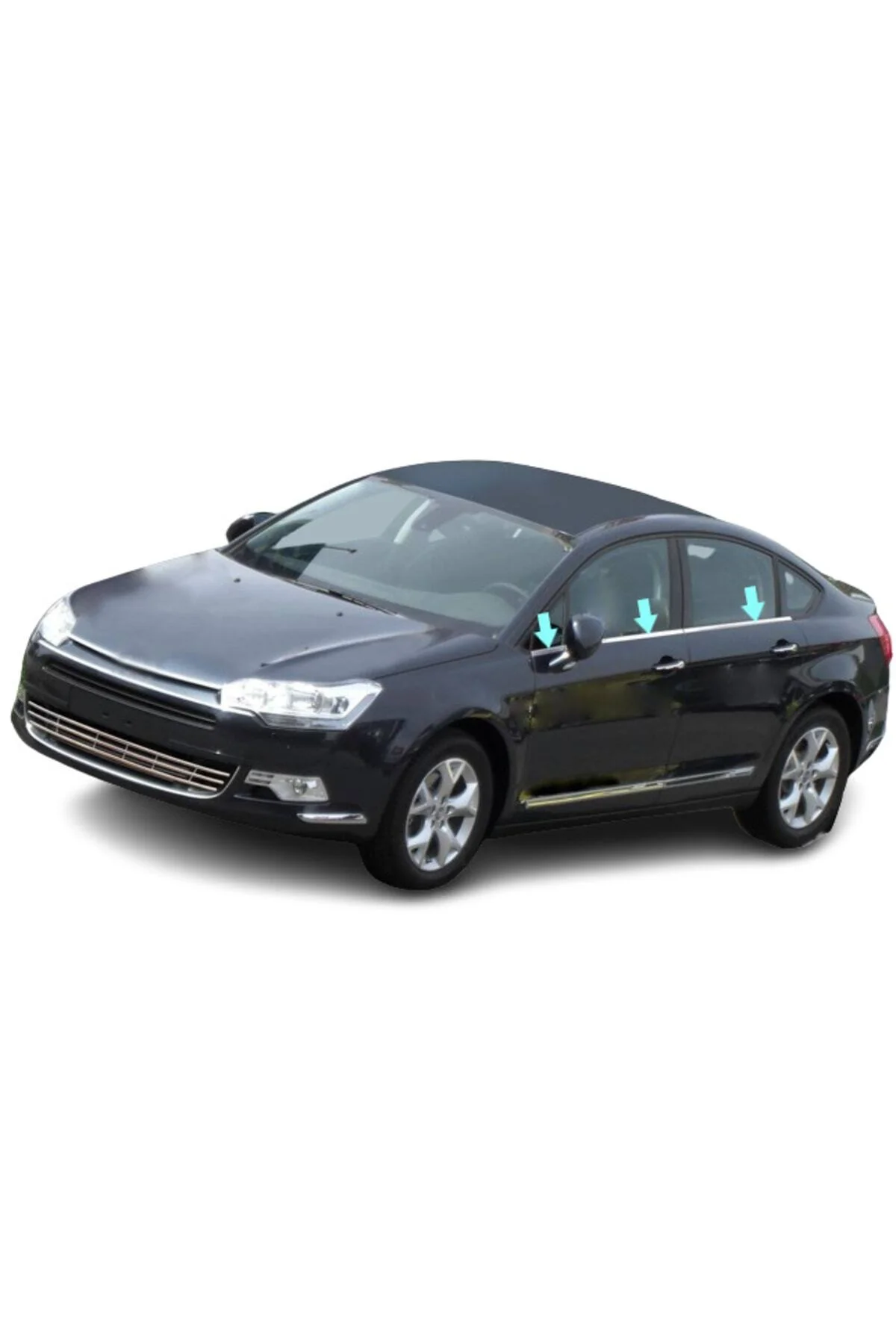 Citroen C5 Sedan Krom Cam Çıtası (6 Parça - Paslanmaz Çelik) - 2008 ve Sonrası Modeller