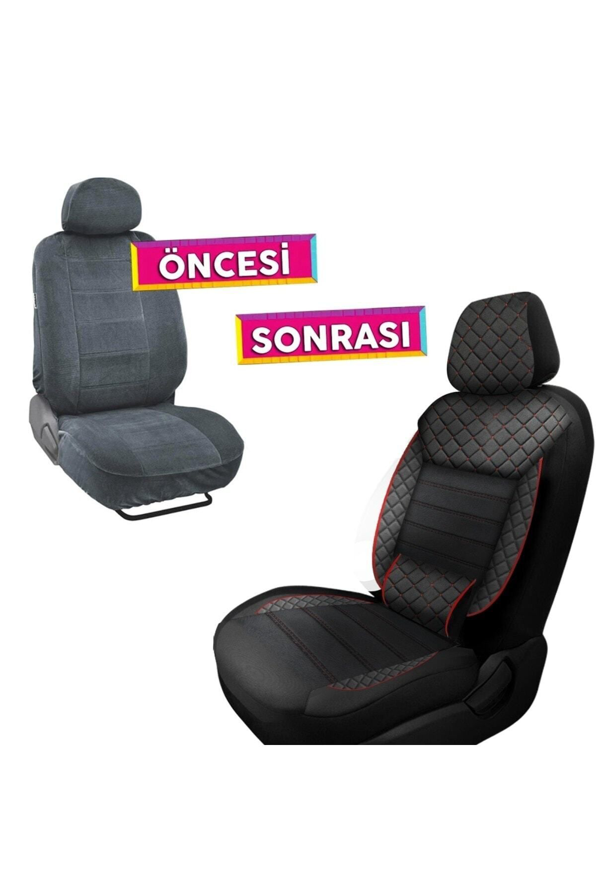 Citroen C5 Uyumlu Koltuk Kılıfı Golem Serisi - Kırmızı