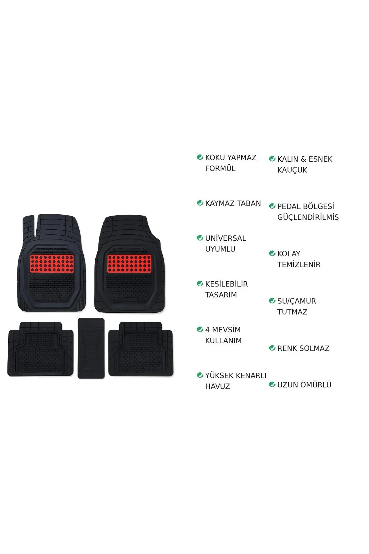 Citroen Cactüs 2017 UYUMLU HAVUZLU ÜNIVERSAL YENİ NESİL PLUS PASPAS SİYAH - KIRMIZI