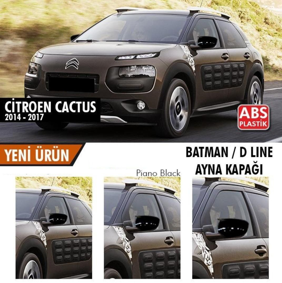 Citroen Cactus Uyumlu (2014-2017) Batman Ayna Kapağı (Parlak Siya