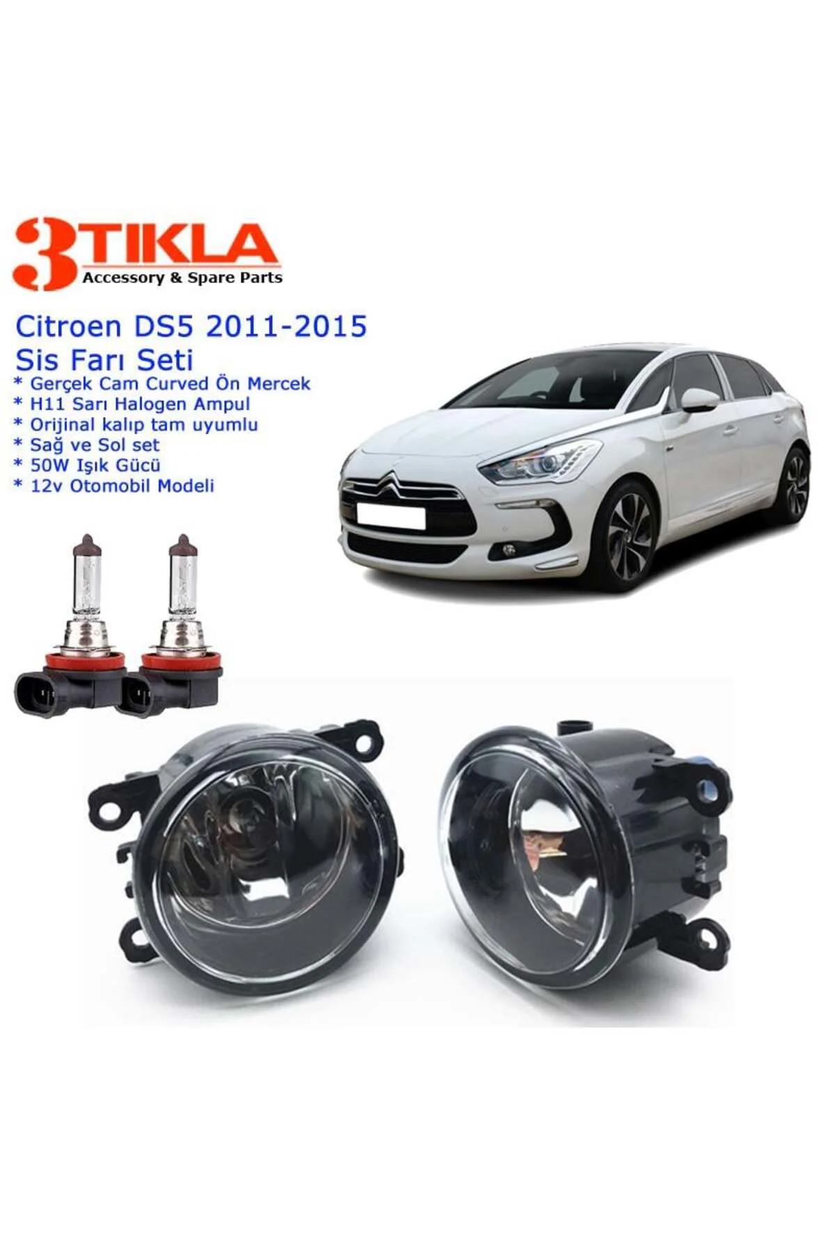 Citroen DS5 2013 Sis Farı Set Oem: 8200074008