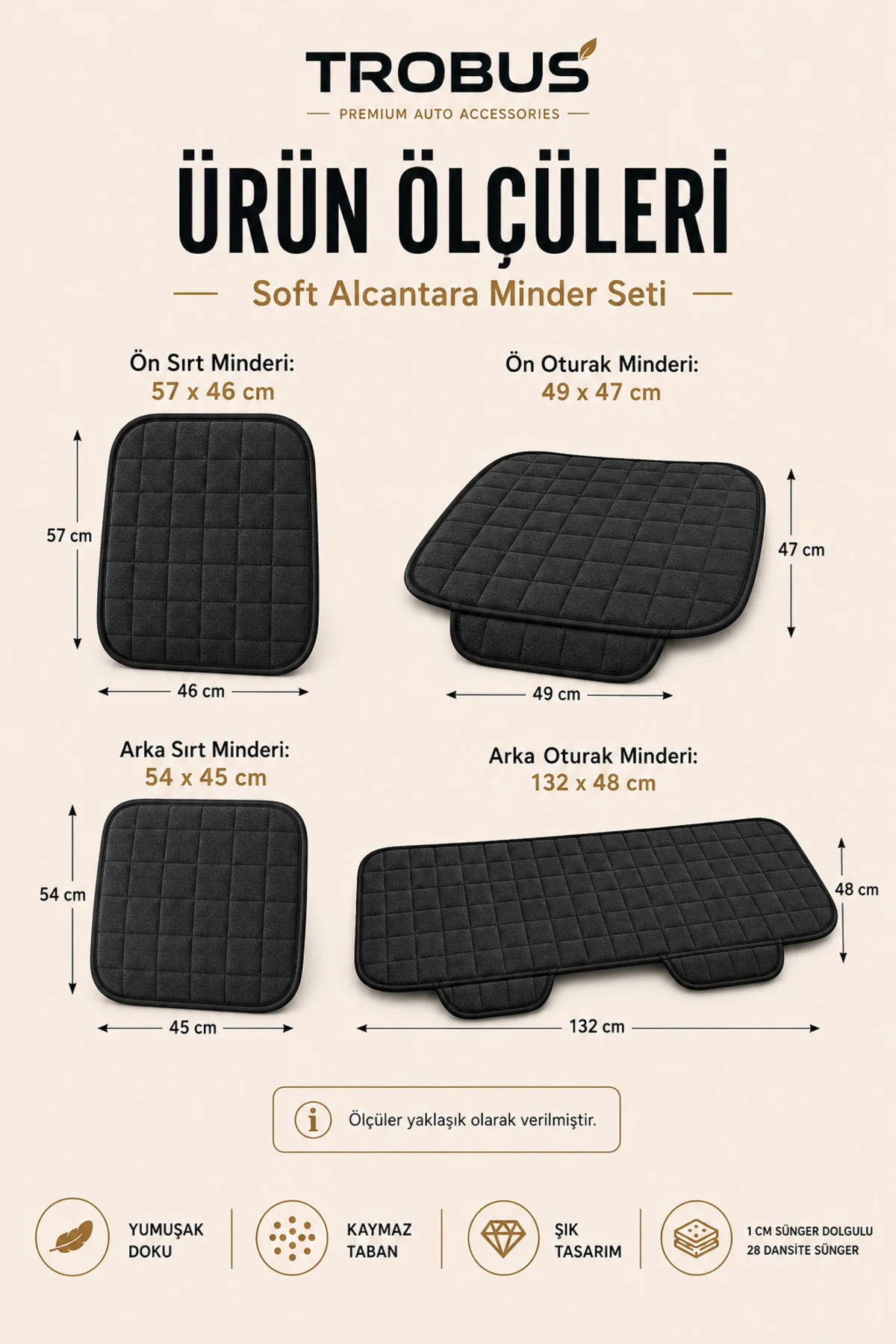 Citroen Nemo 2008-2014 Uyumlu Soft Alkantra 7 Parça Süet Oto Koltuk Minderi Terletmez Siyah Fiyatı, Yorumları ve Özellikleri