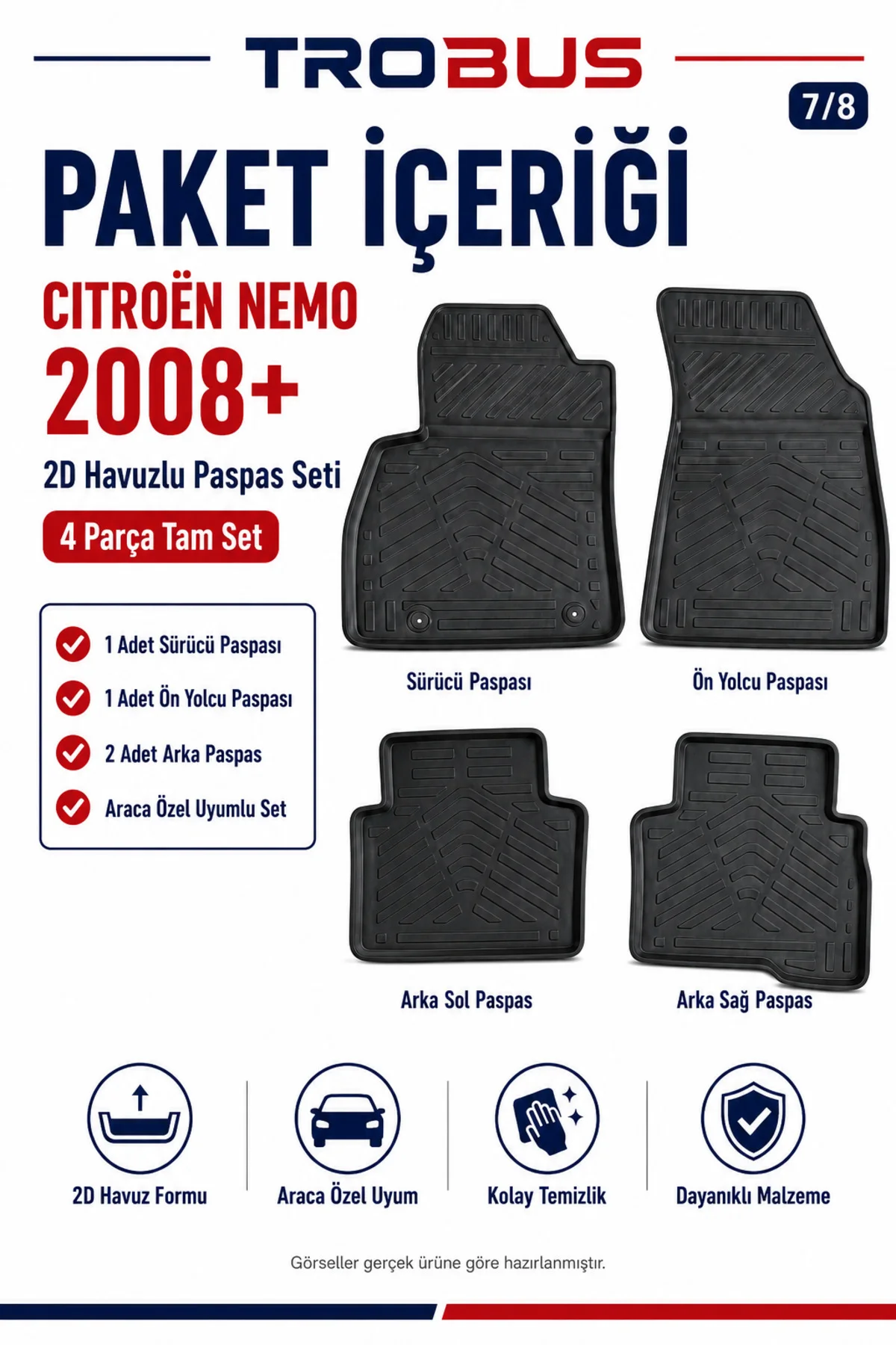 Citroen Nemo 2008-2017 Siyah 2D Paspas Fiyatı, Yorumları ve Özellikleri