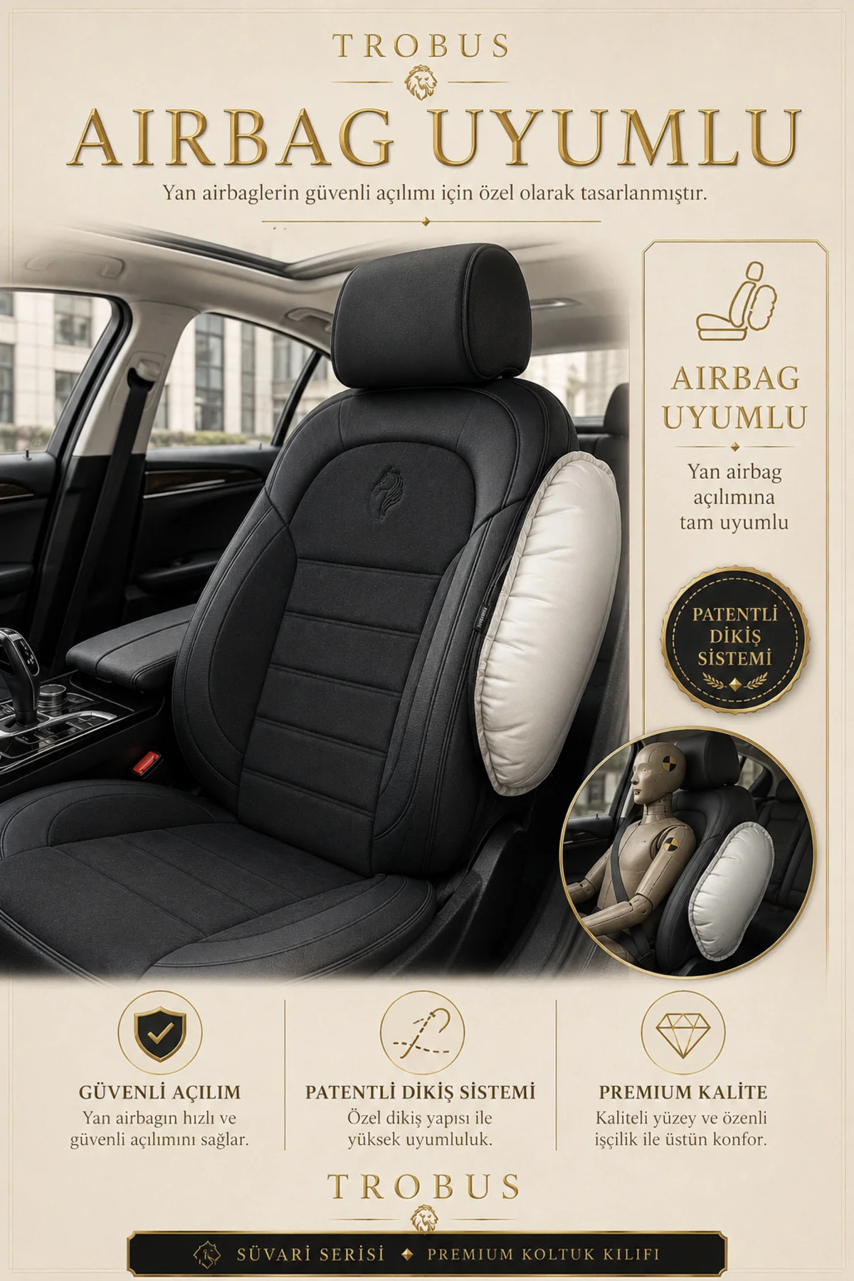 Citroen Nemo 2008-2014 Uyumlu Süvari Serisi Tay Tüyü Siyah Premium Koltuk Kılıfı Fiyatı, Yorumları ve Özellikleri