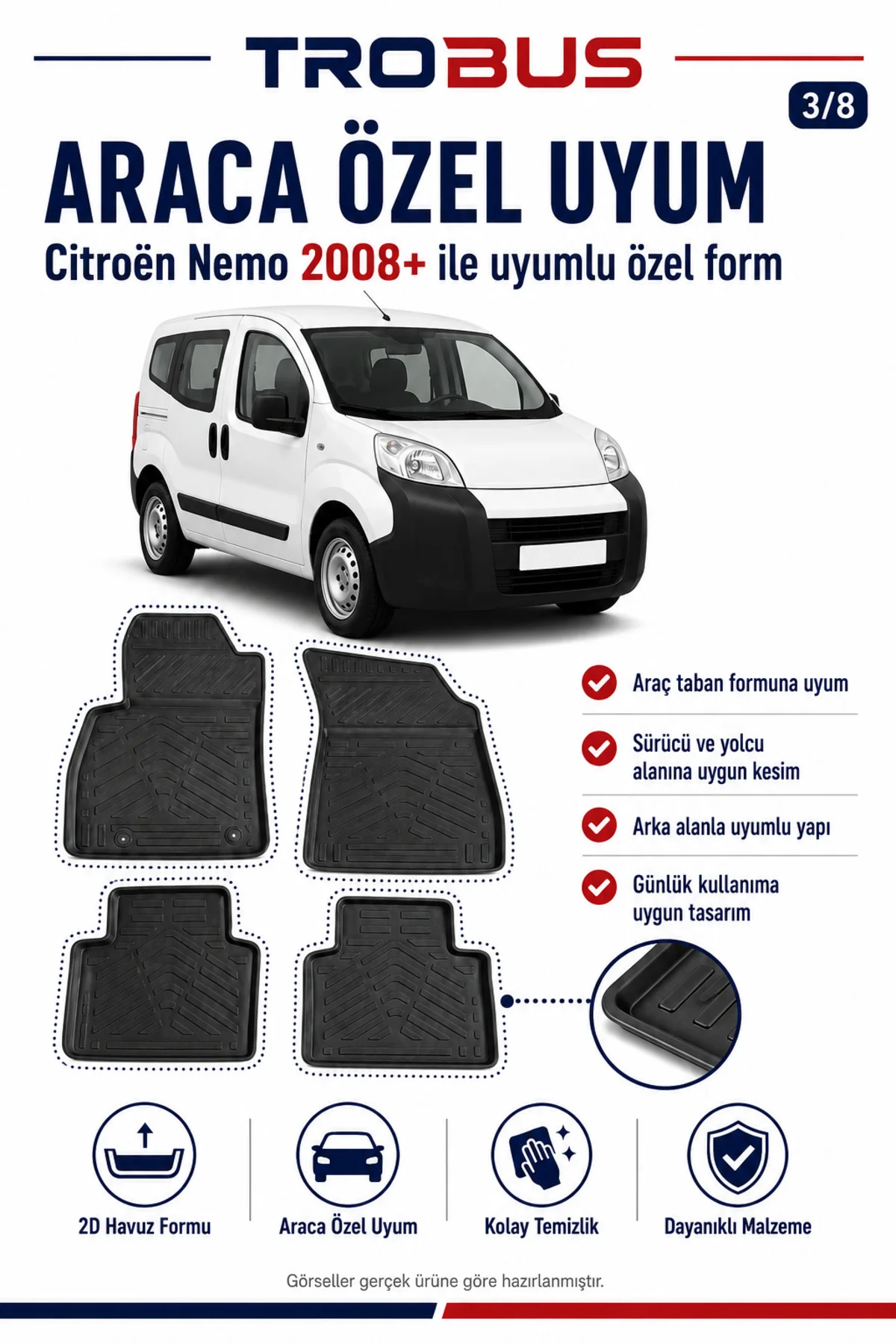Citroen Nemo 2008-2017 Siyah 2D Paspas Fiyatı, Yorumları ve Özellikleri