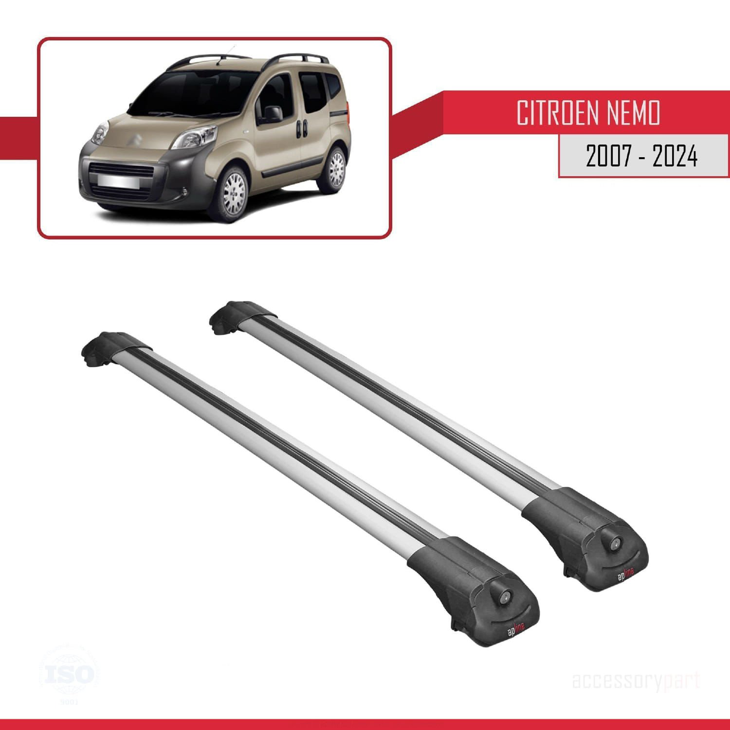 Citroen Nemo 2007 ve Sonrası ile uyumlu ACE-1 Ara Atkı Tavan Barı