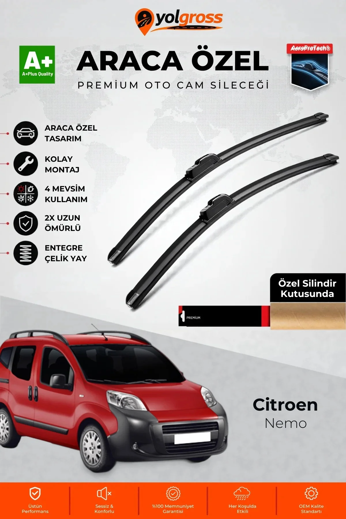 Citroen Nemo Ön Cam Silecek Seti 2008 Üzeri Premium Araca Özel 65-48 Cm A+ Kalite Citroen Nemo Ön Cam Silecek Seti 2008 Üzeri Premium Araca Özel 65-48 Cm A+ Kalite