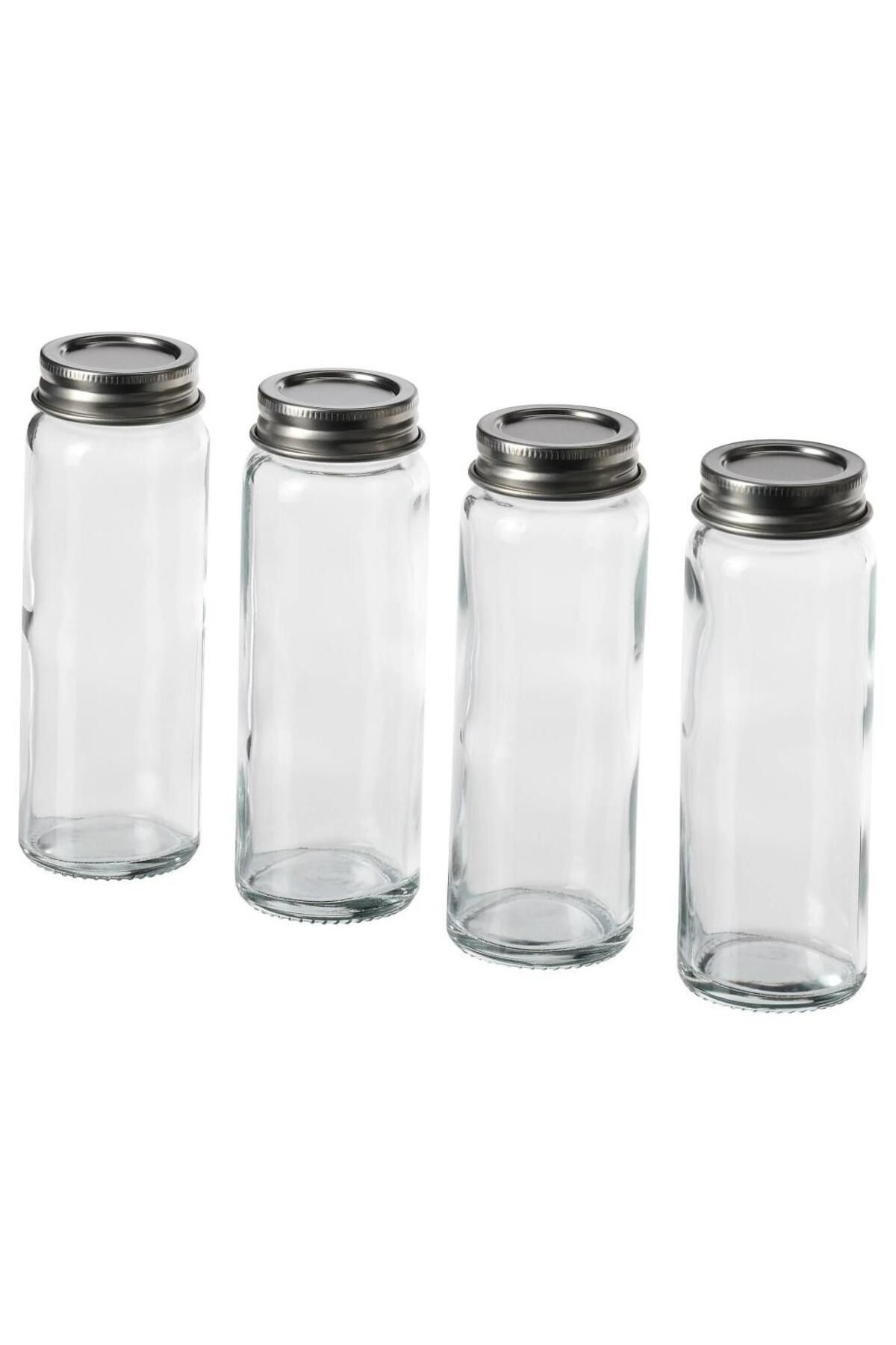 İkea Citronhaj Cam Paslanmaz Çelik 10 Cl 4 Adet Baharat Kavanozu