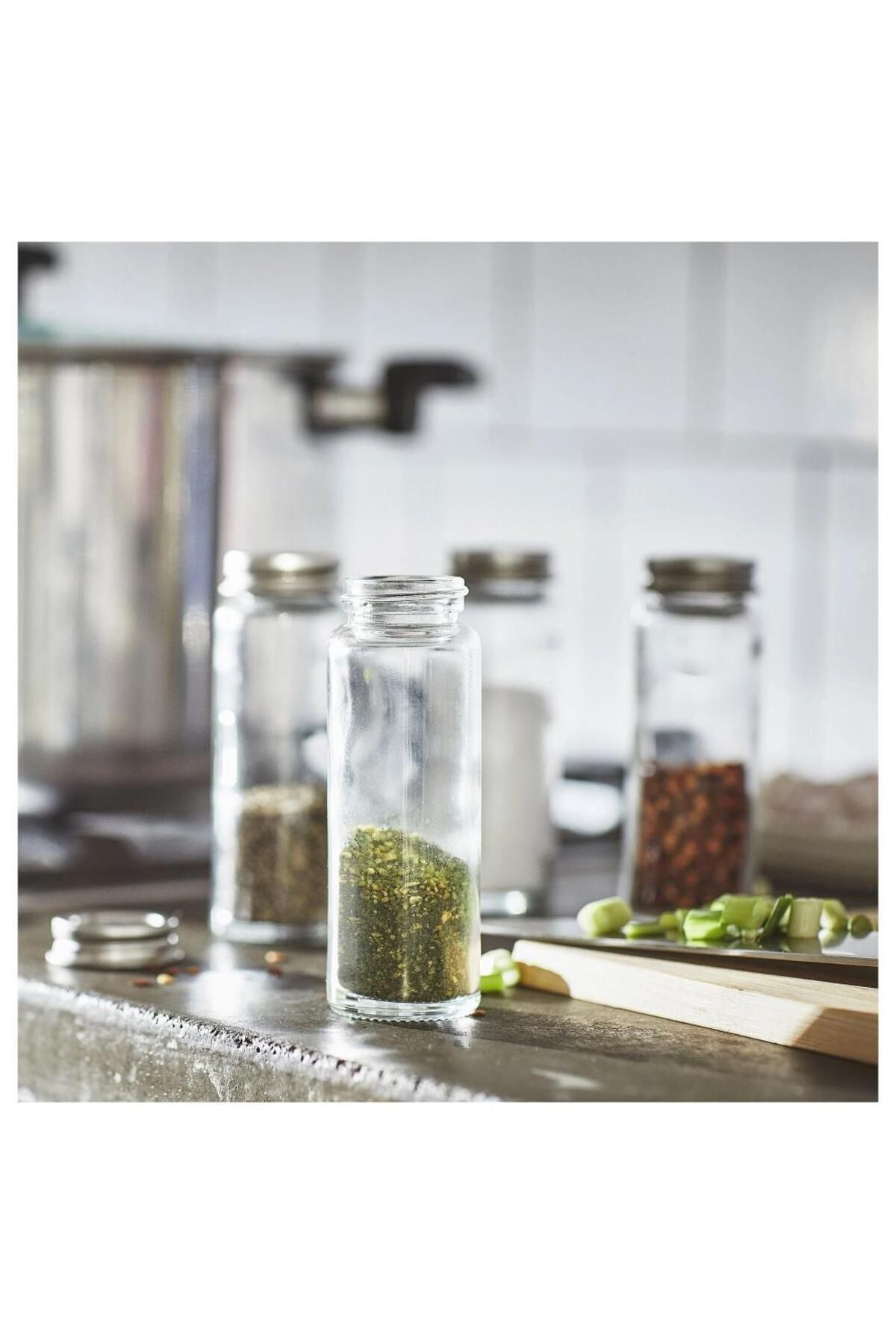 İkea Citronhaj Cam Paslanmaz Çelik 10 Cl 4 Adet Baharat Kavanozu