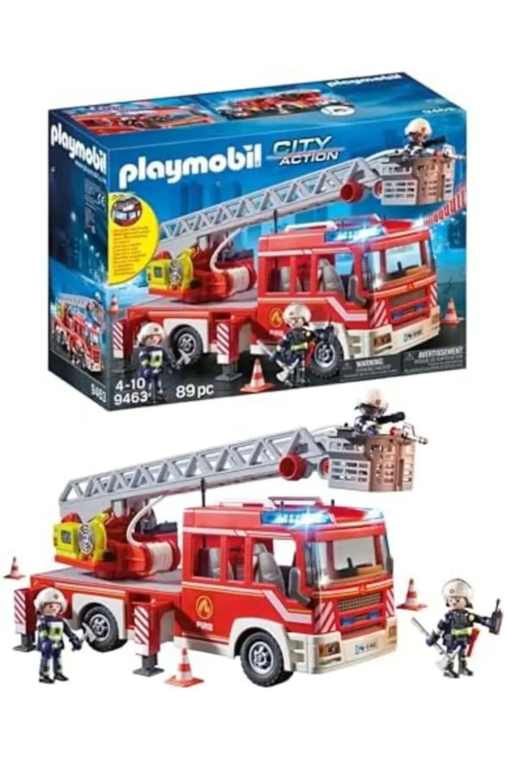 City Action 9463 ışıklı ve sesli, merdivenli itfaiye aracı, 5 yaş