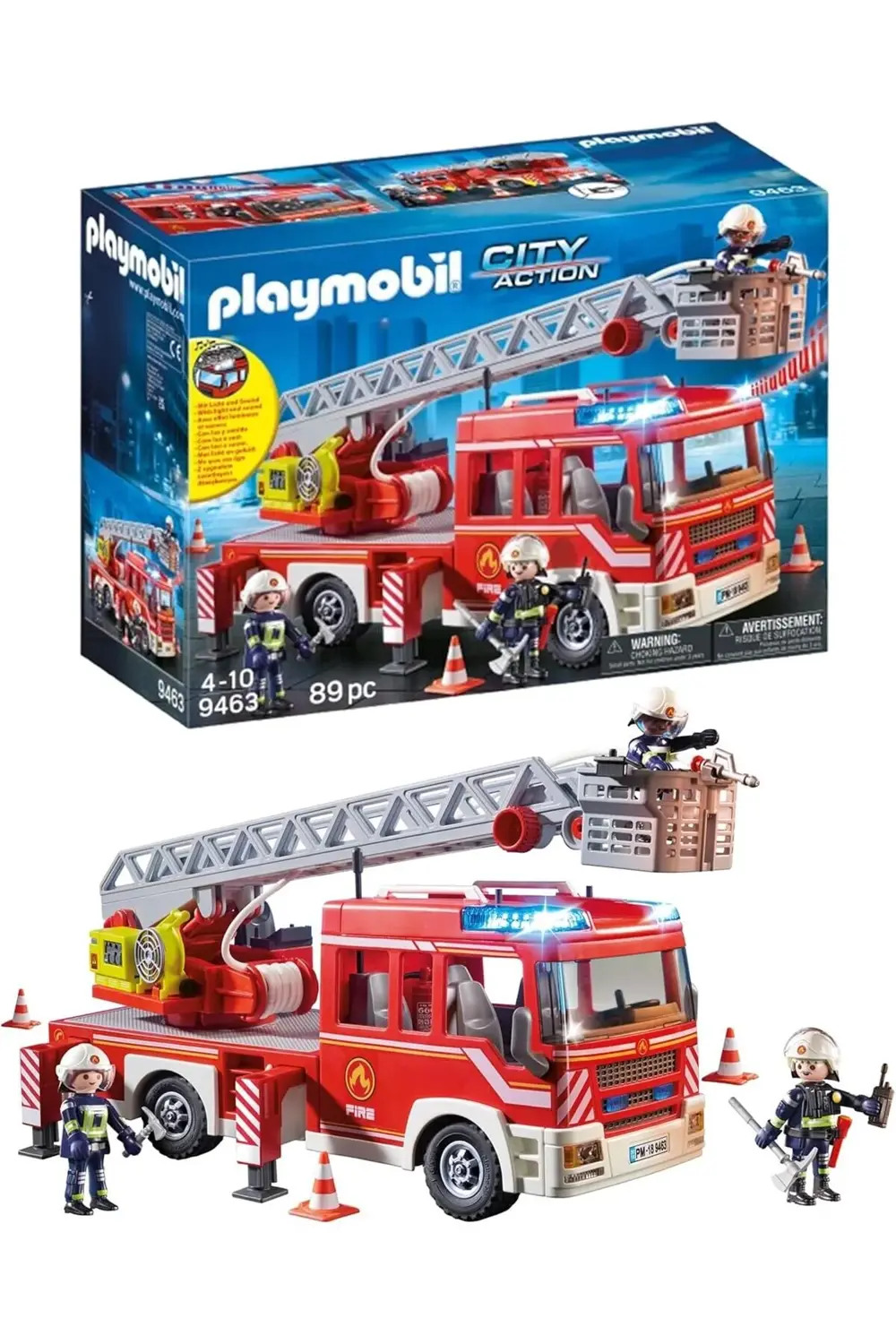 City Action 9463 ışıklı ve sesli, merdivenli itfaiye aracı, 5 yaş