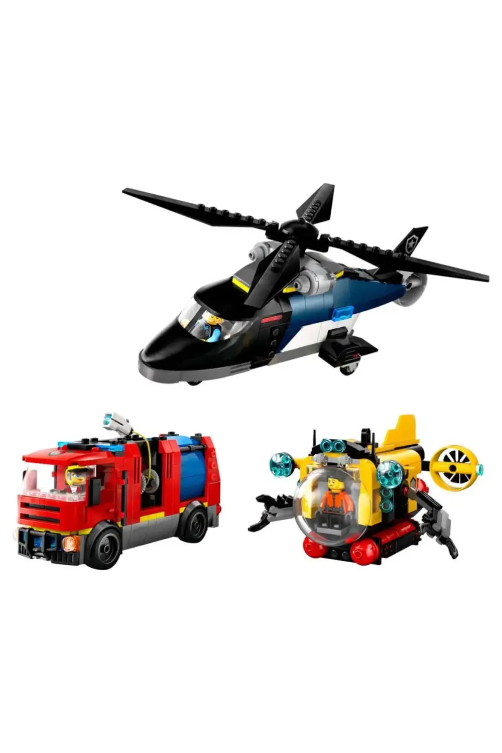 City Helikopter, İtfaiye Kamyonu ve Denizaltı Karışımı 60462 City Helikopter, İtfaiye Kamyonu ve Denizaltı Karışımı 60462