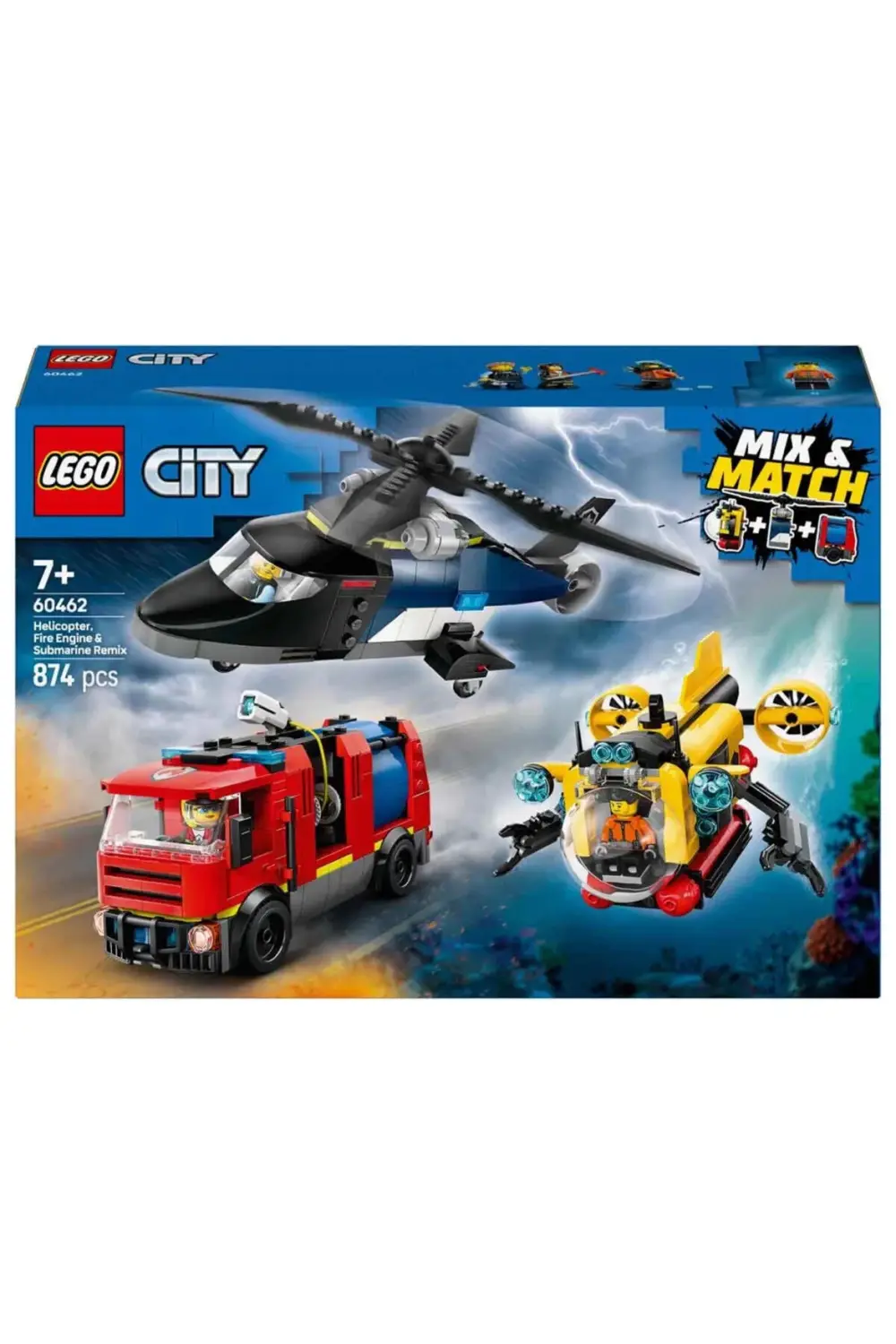 City Helikopter, İtfaiye Kamyonu ve Denizaltı Karışımı 60462 City Helikopter, İtfaiye Kamyonu ve Denizaltı Karışımı 60462