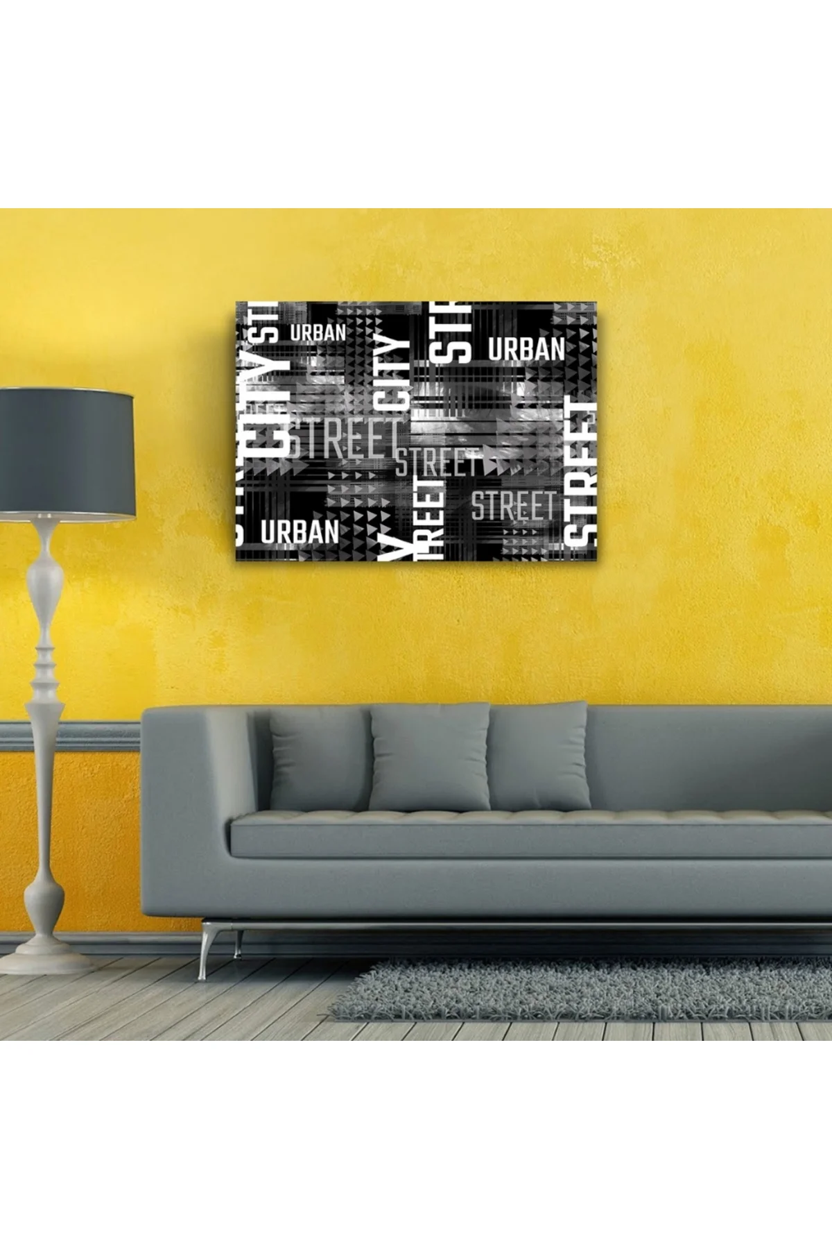 City Street Siyah Beyaz Poster Kanvas Tablo 50 x 70