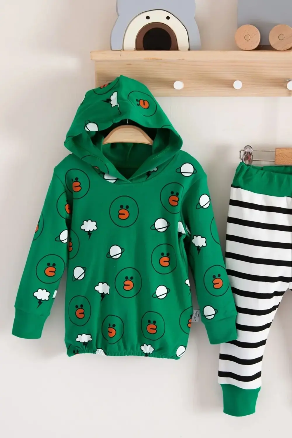 Civciv Desenli 2'li % 100 Pamuk Erkek Bebek Takımı