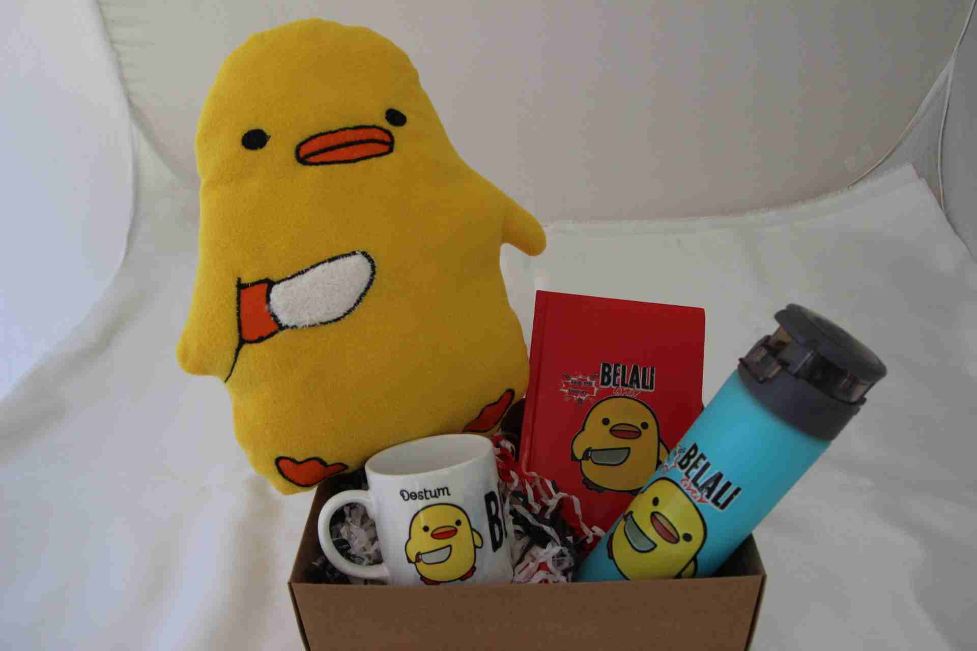 Civciv Temalı Hediye Seti - Civciv, Yastık, Termos, Defter Ve Kupa Hediye Kutusu