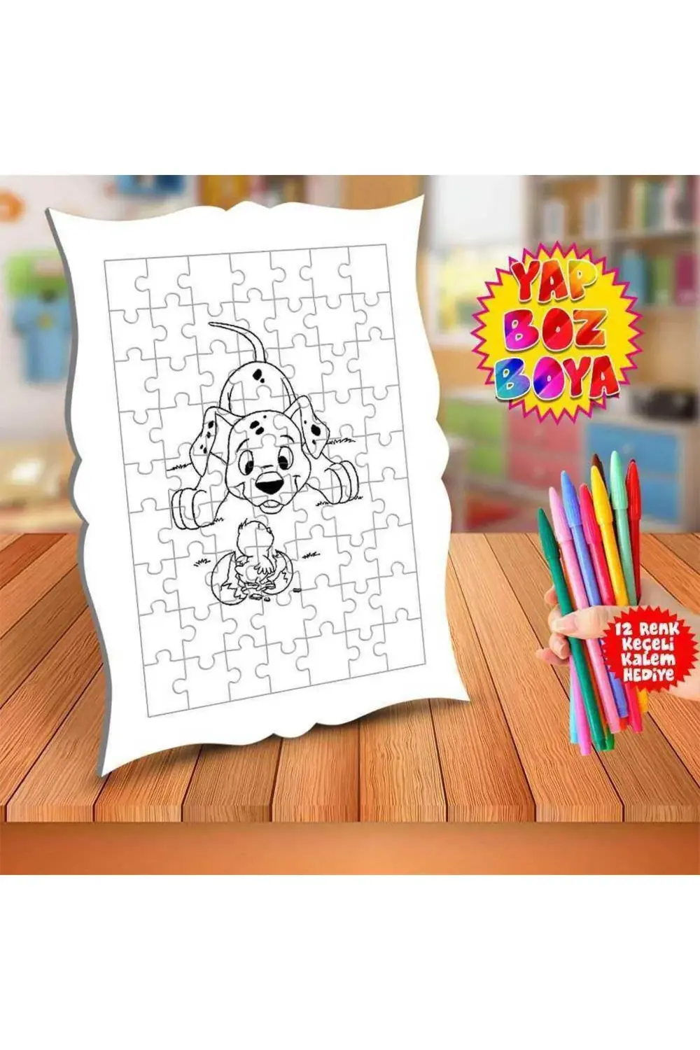 Civcive Bakan Köpek Eğitici Boyama Puzzle Tablo Çocuk-059