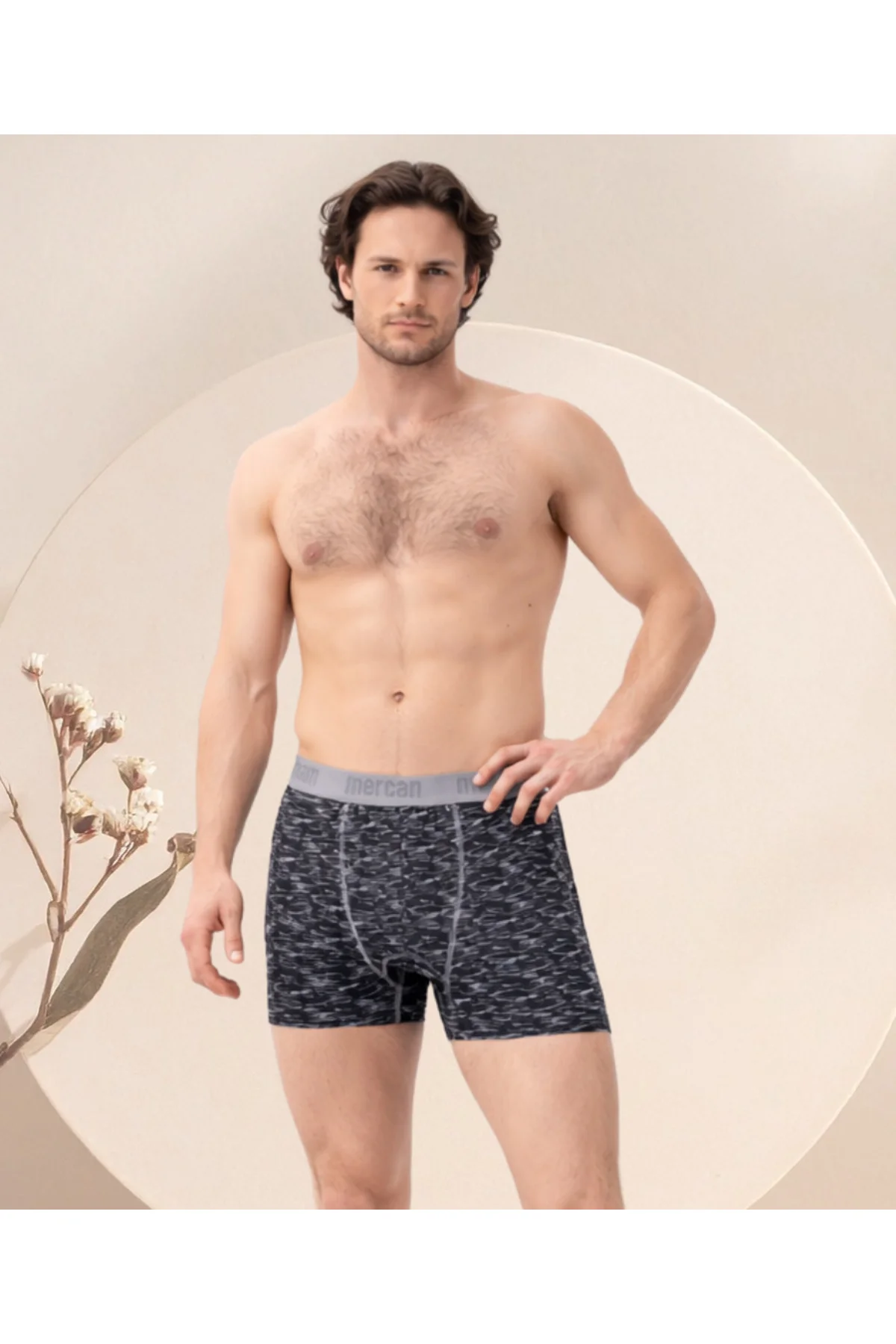 ÇİZGİ DESENLİ ESNEK BOXER -