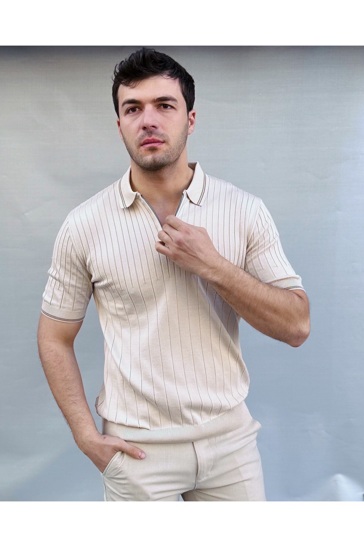 Casualmen32 Çizgi Detay Polo
