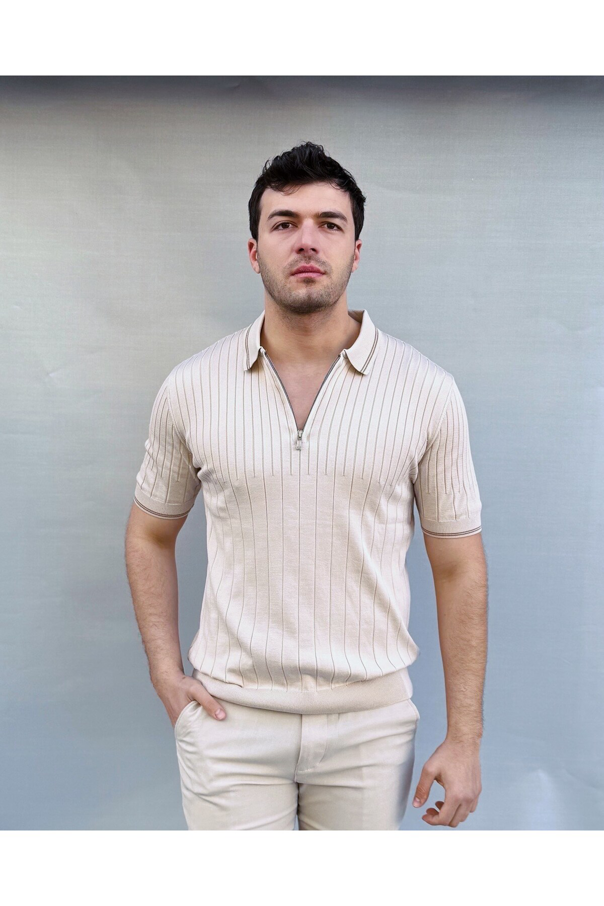 Casualmen32 Çizgi Detay Polo