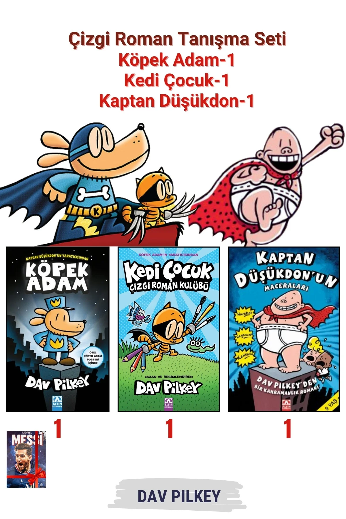 Çizgi Roman Tanışma Seti: Köpek Adam-1, Kedi Çocuk-1 Ve Kaptan Dü Fiyatı, Yorumları ve Özellikleri